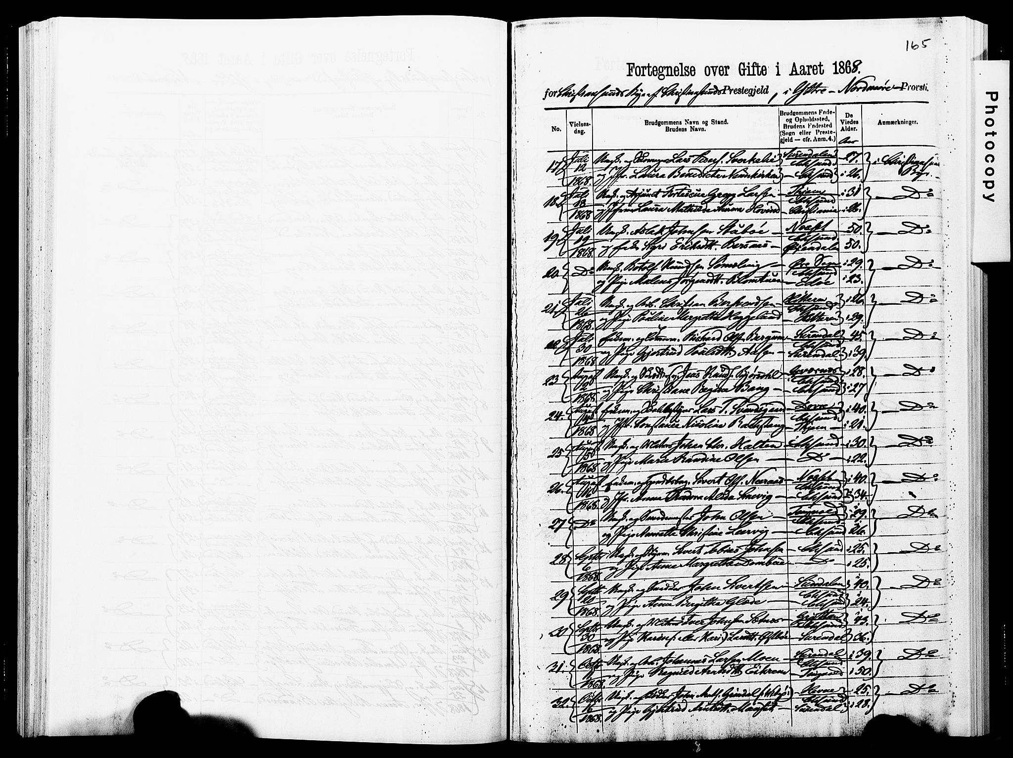Ministerialprotokoller, klokkerbøker og fødselsregistre - Møre og Romsdal, SAT/A-1454/572/L0857: Ministerialbok nr. 572D01, 1866-1872, s. 165