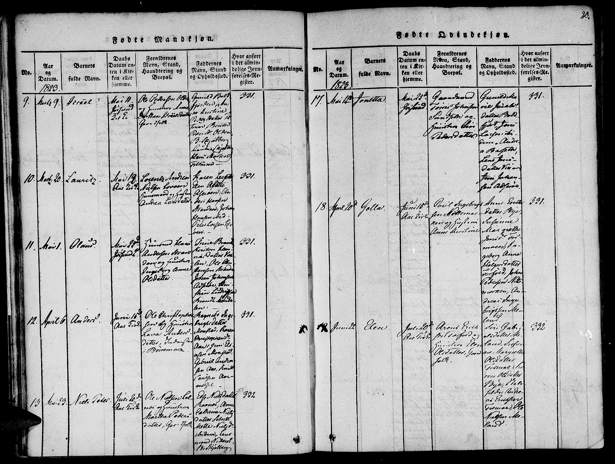 Ministerialprotokoller, klokkerbøker og fødselsregistre - Sør-Trøndelag, SAT/A-1456/655/L0675: Ministerialbok nr. 655A04, 1818-1830, s. 28