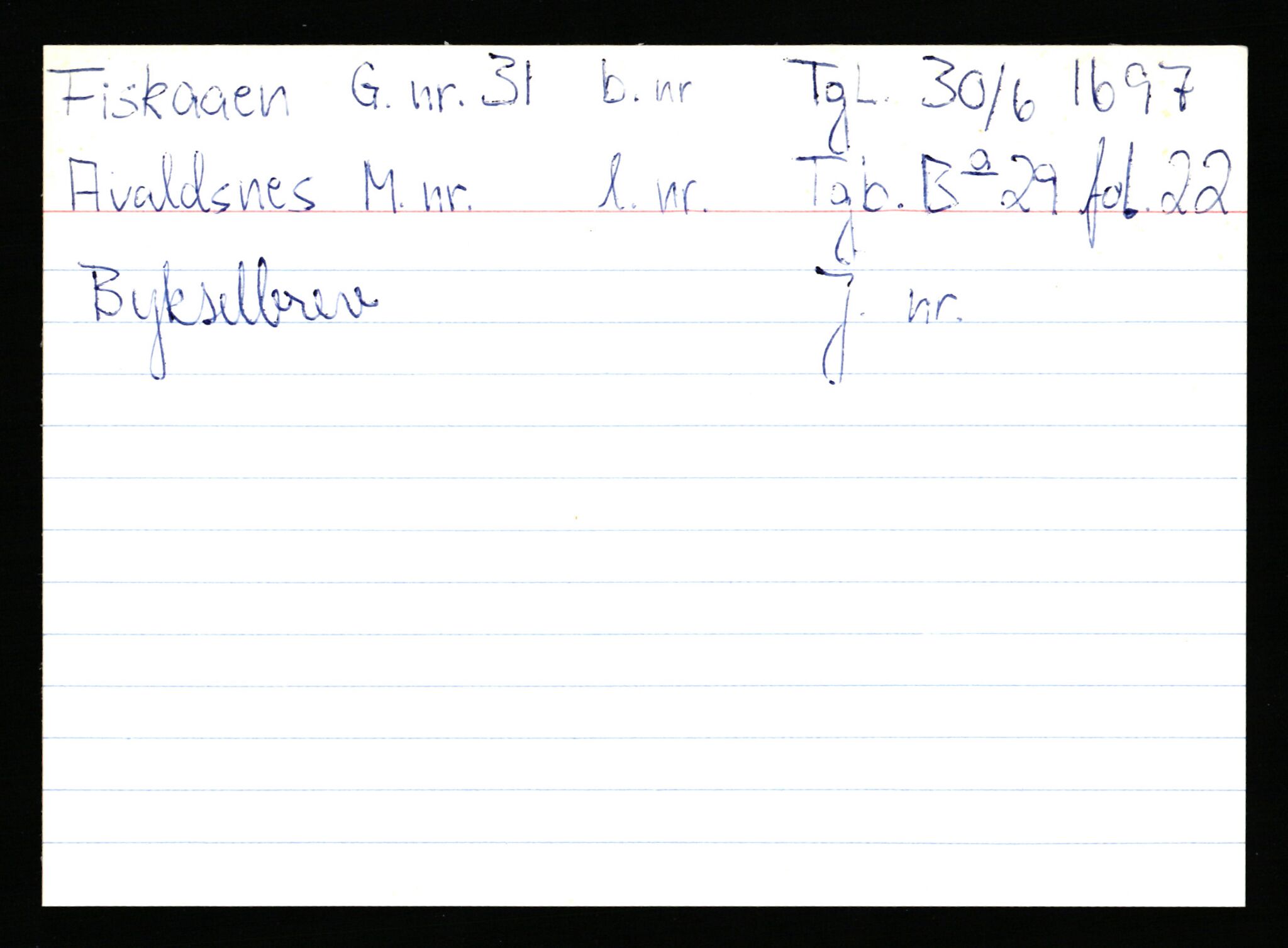 Statsarkivet i Stavanger, AV/SAST-A-101971/03/Y/Ym/L0014: Åstedskort sortert etter gårdsnavn: Fiskåen - Fosen, 1600-1950