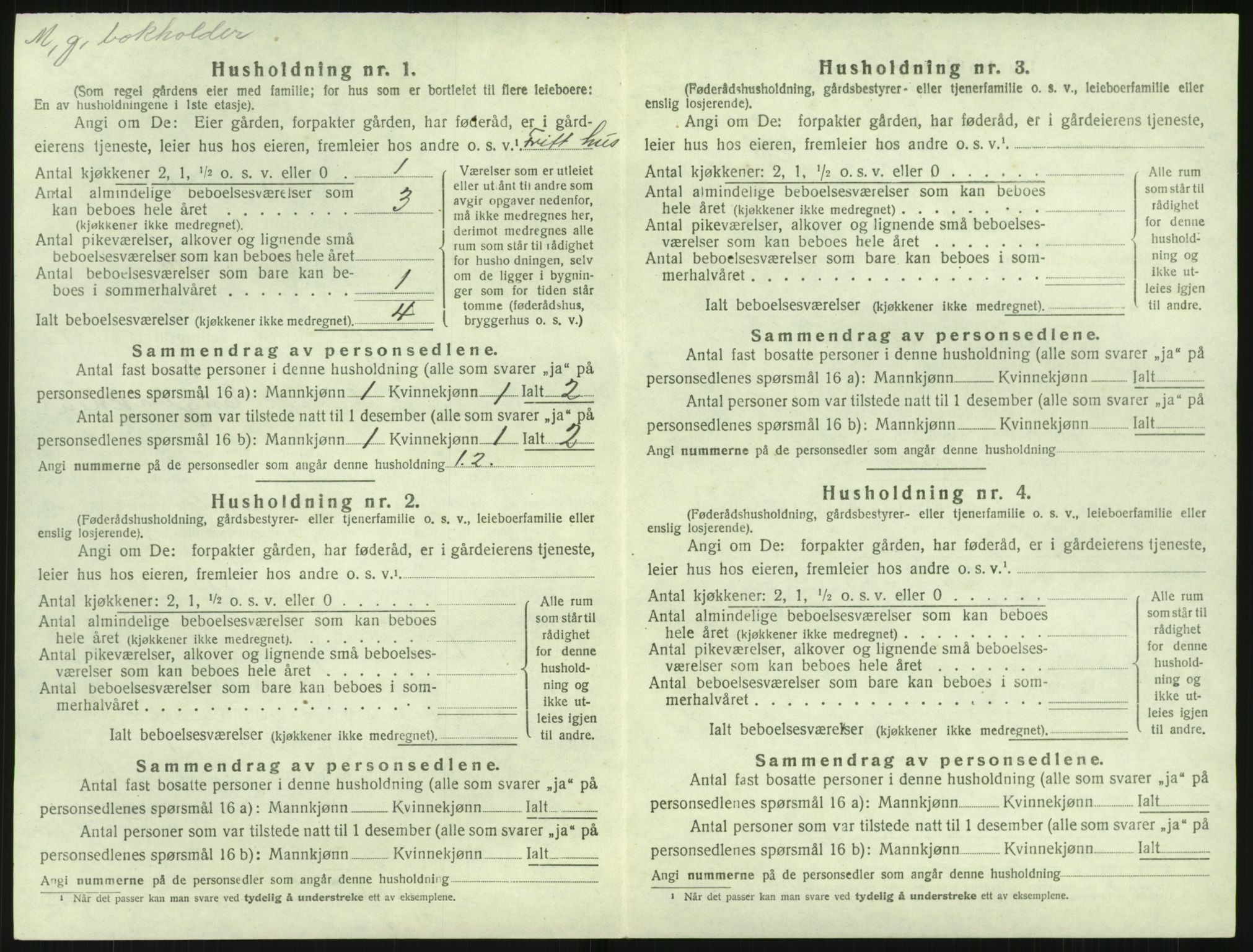 SAK, Folketelling 1920 for 0914 Holt herred, 1920, s. 1441