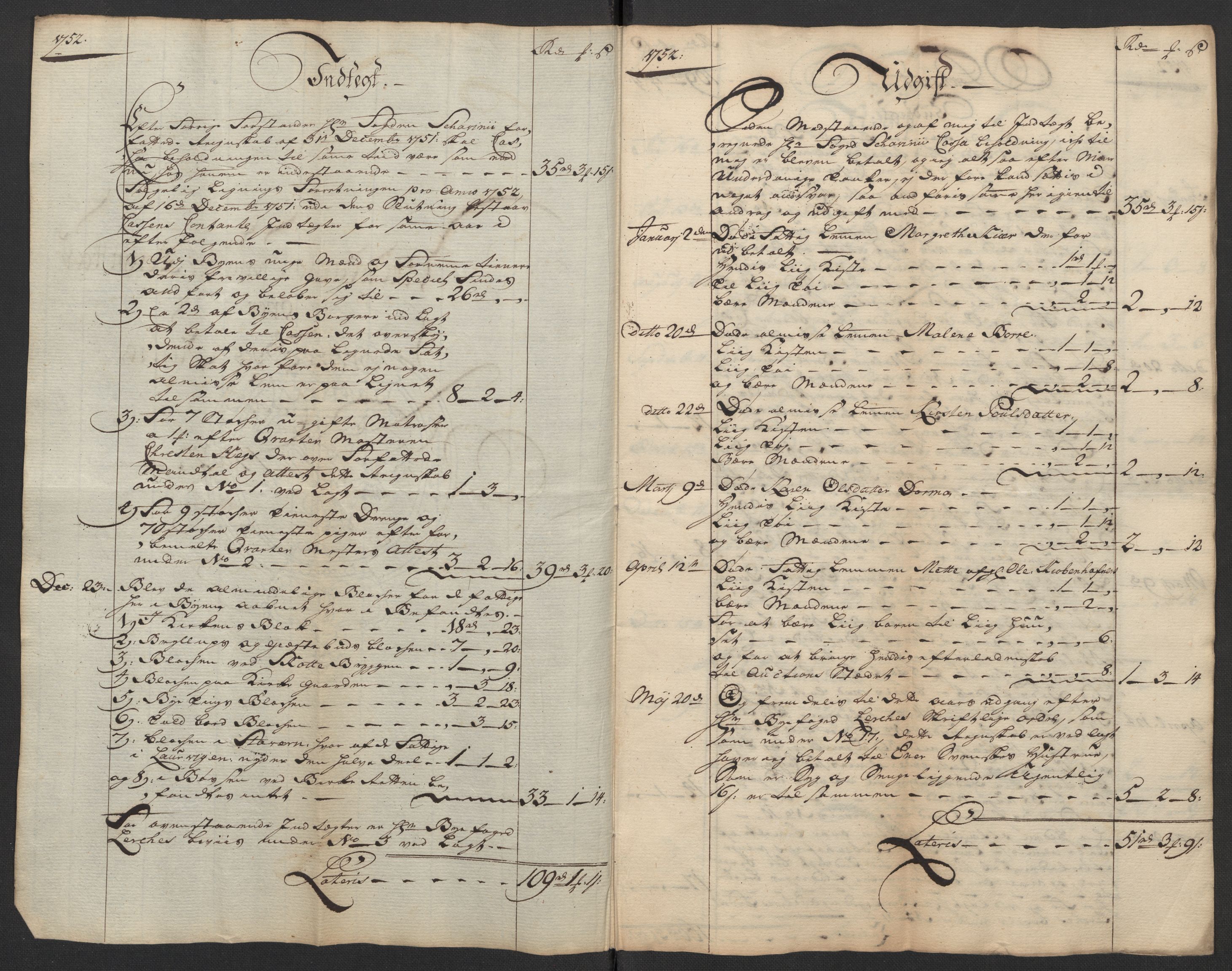 Kristiania tukthus, AV/SAO-A-10644/A/Ad/Adb/L0011: Innkomne skriv, rapporter og regnskap, 1742-1783, s. 76