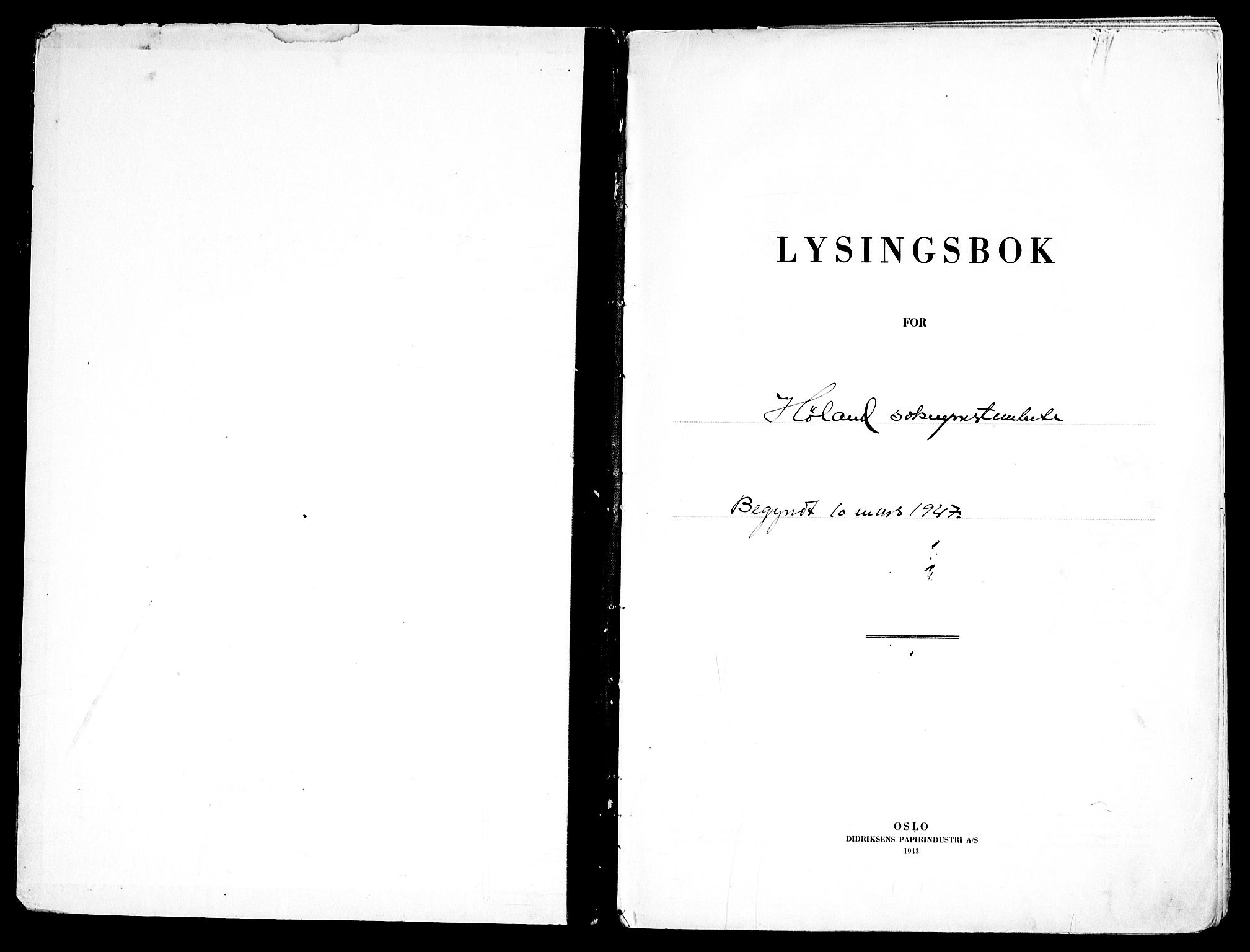 Høland prestekontor Kirkebøker, SAO/A-10346a/H/Ha/L0002: Lysningsprotokoll nr. I 2, 1947-1969