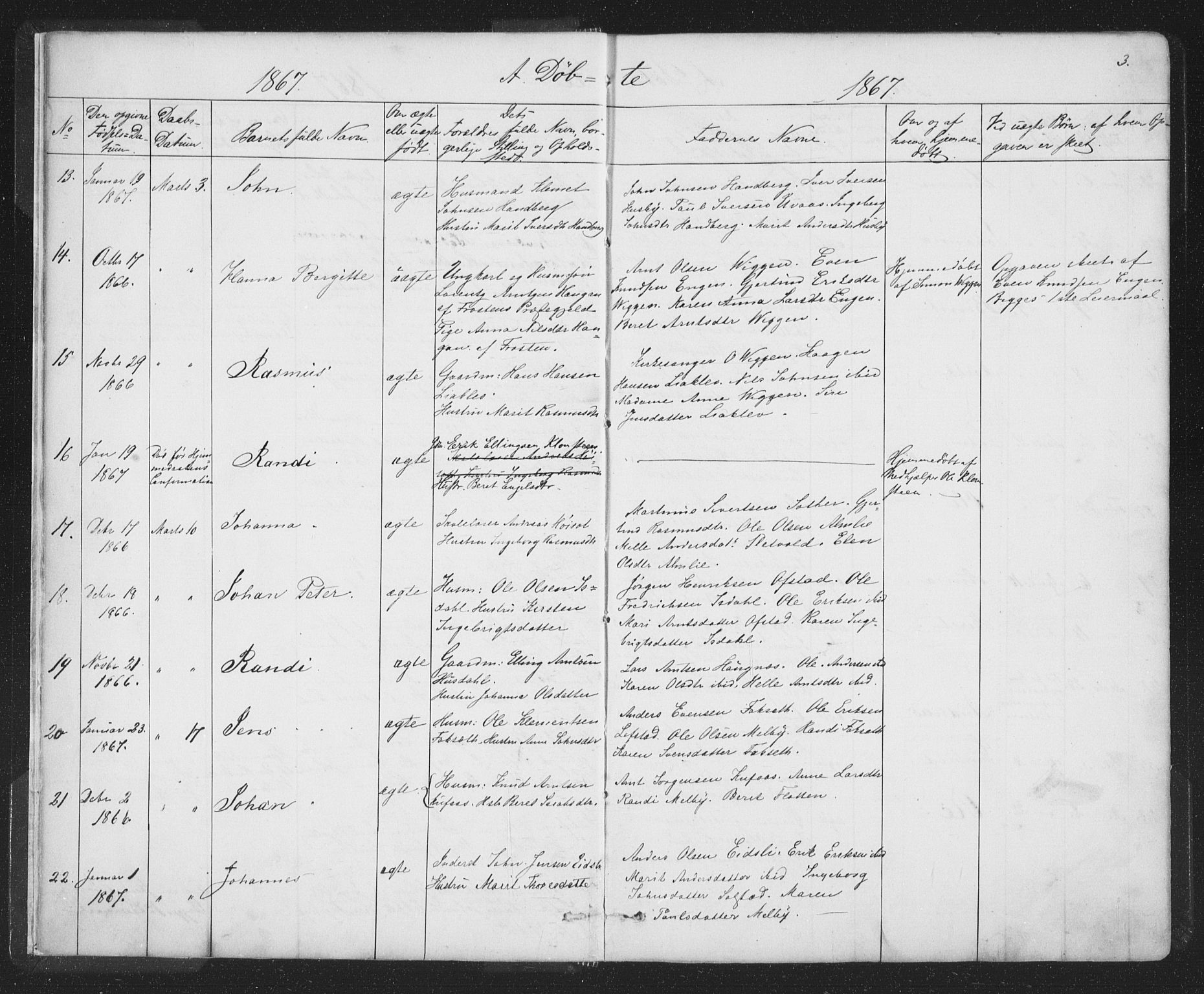 Ministerialprotokoller, klokkerbøker og fødselsregistre - Sør-Trøndelag, AV/SAT-A-1456/667/L0798: Klokkerbok nr. 667C03, 1867-1929, s. 3