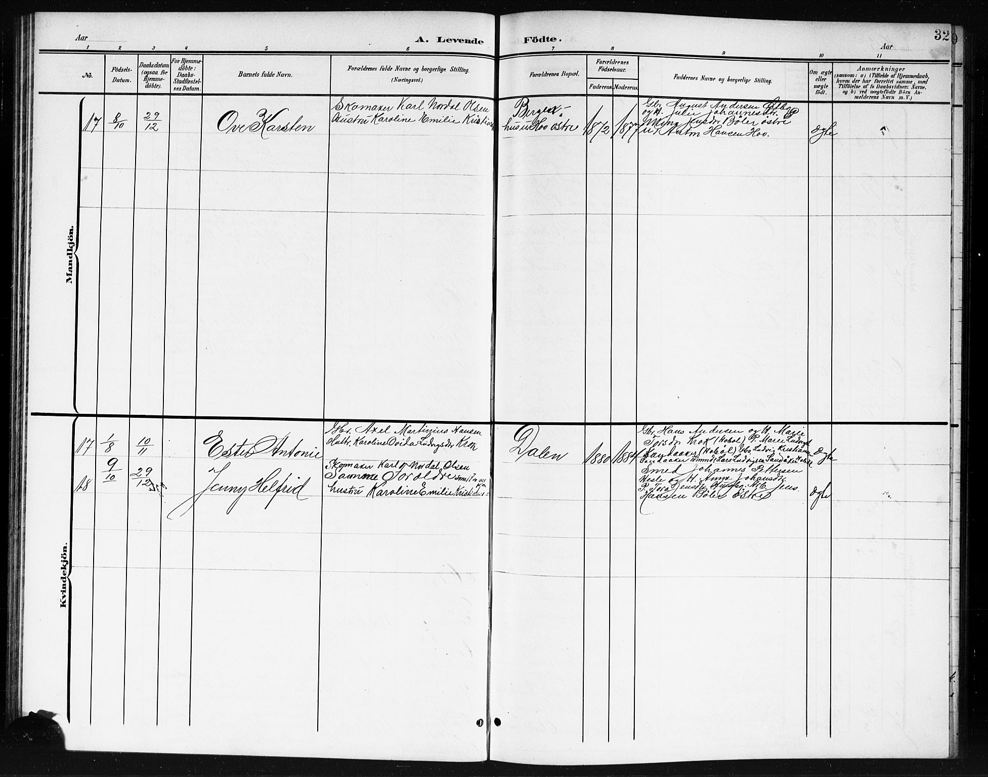 Spydeberg prestekontor Kirkebøker, AV/SAO-A-10924/G/Ga/L0002: Klokkerbok nr. I 2, 1901-1922, s. 32