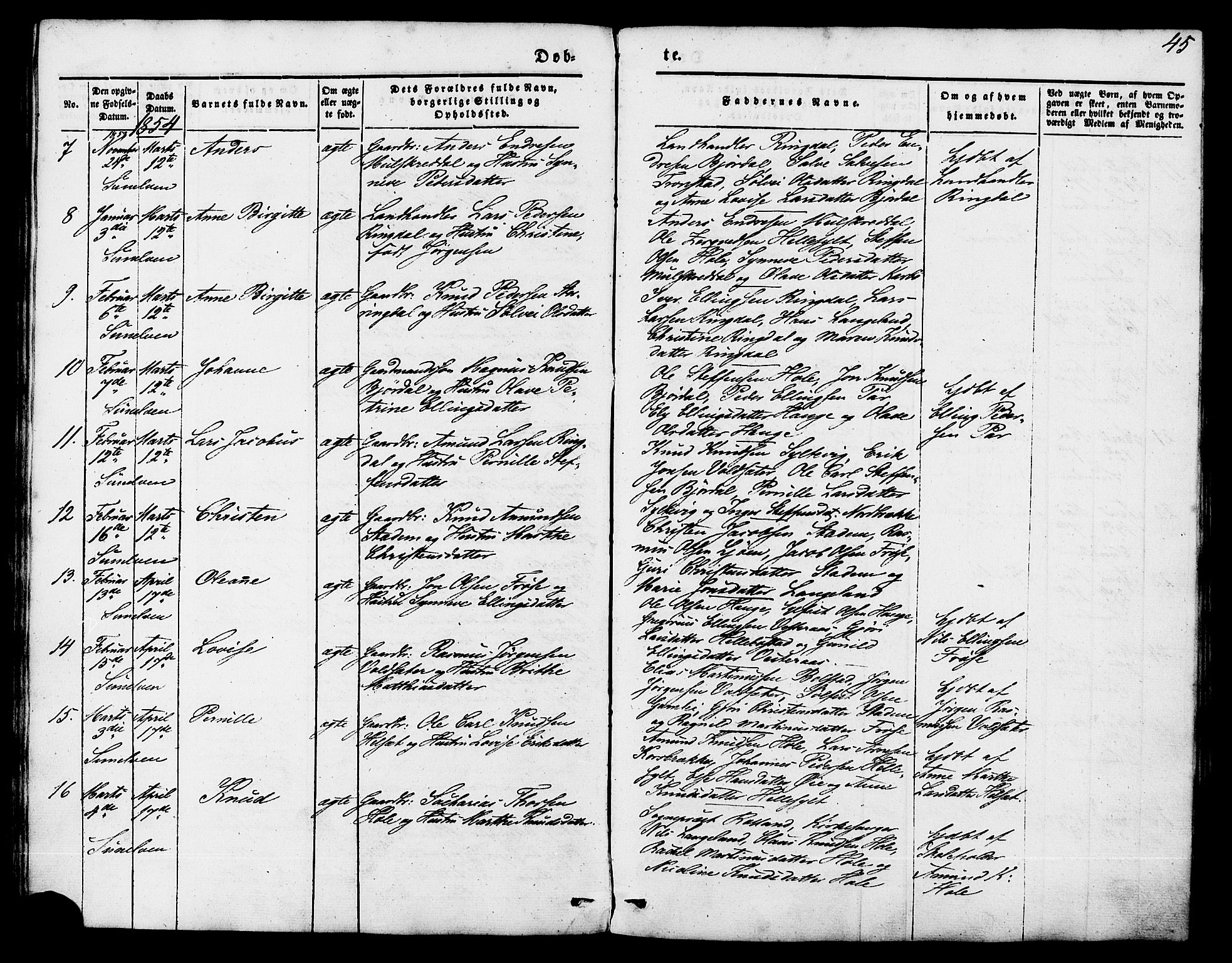 Ministerialprotokoller, klokkerbøker og fødselsregistre - Møre og Romsdal, AV/SAT-A-1454/517/L0222: Ministerialbok nr. 517A02, 1846-1862, s. 45