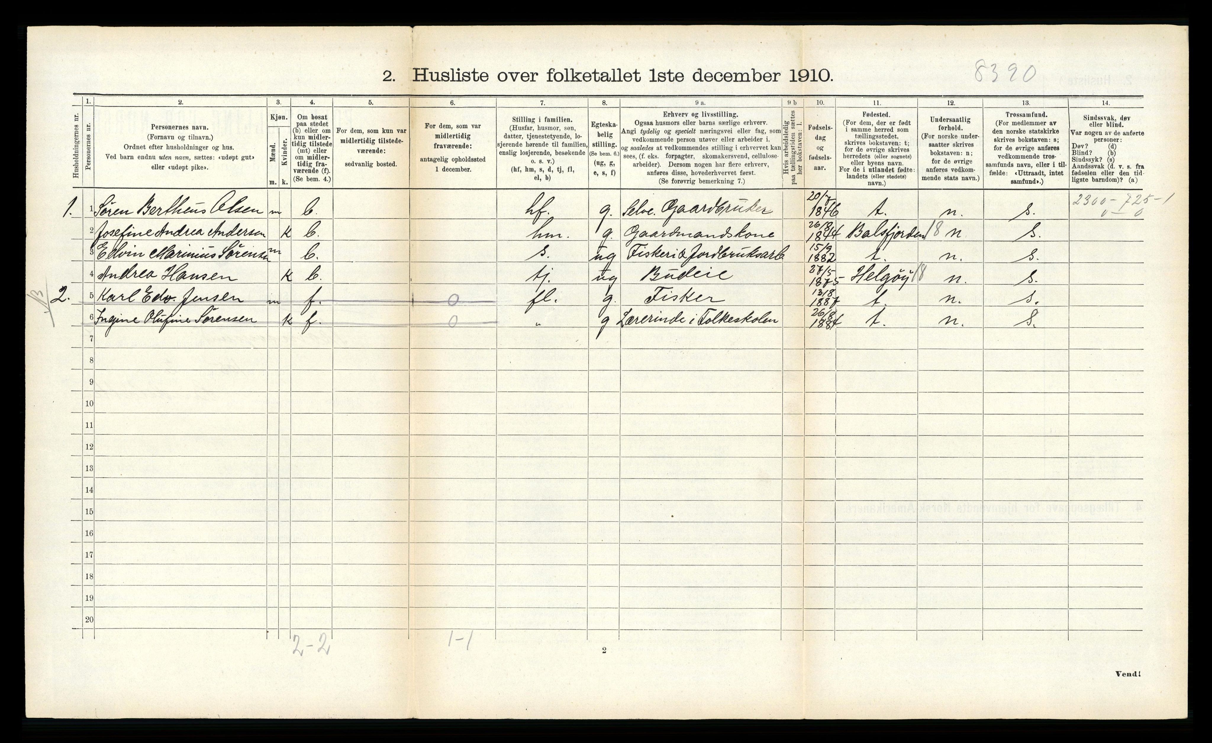 RA, Folketelling 1910 for 1934 Tromsøysund herred, 1910, s. 1362