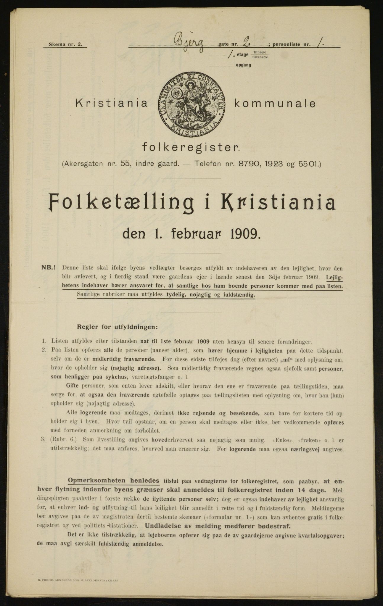 OBA, Kommunal folketelling 1.2.1909 for Kristiania kjøpstad, 1909, s. 4913