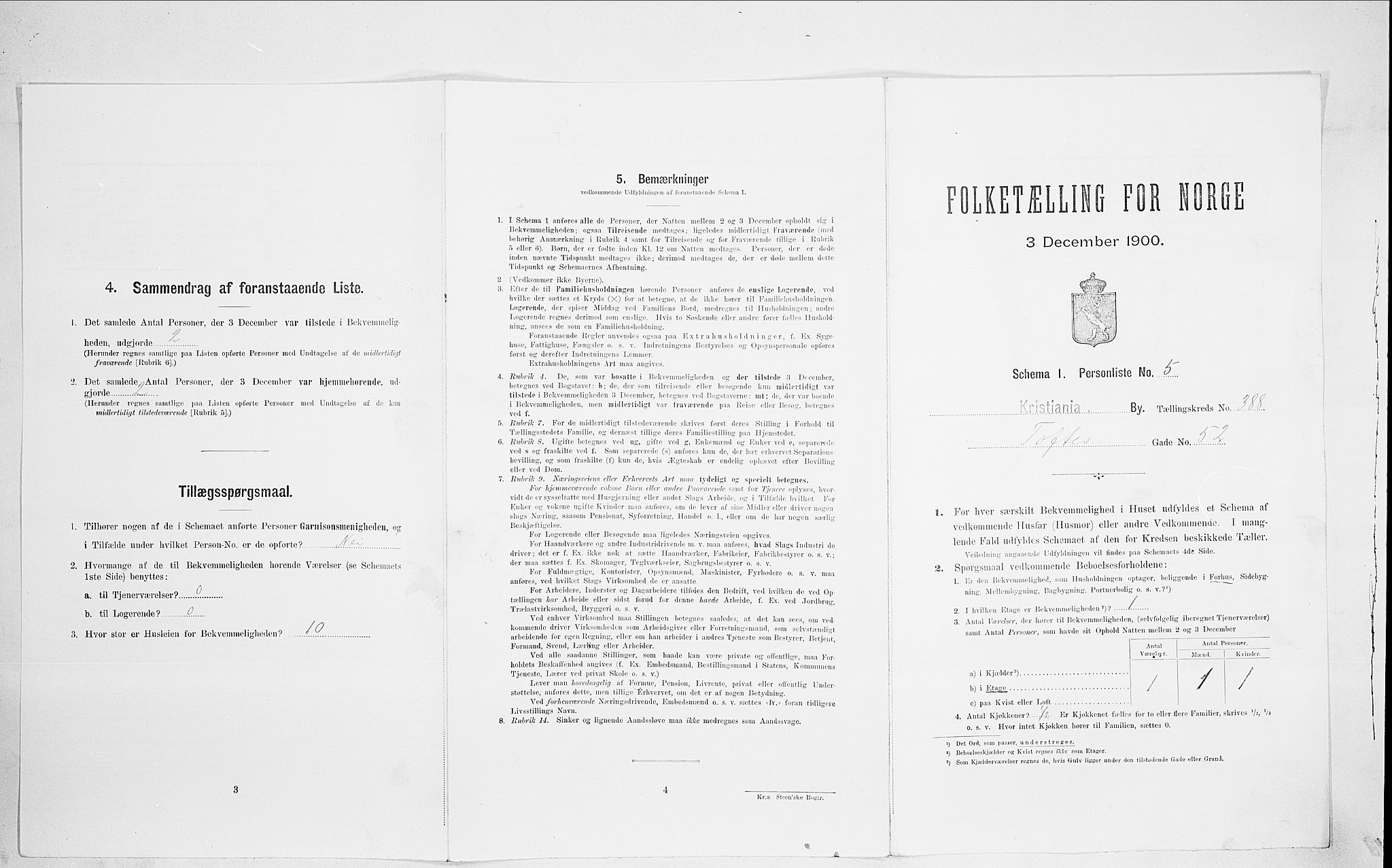 SAO, Folketelling 1900 for 0301 Kristiania kjøpstad, 1900, s. 101745