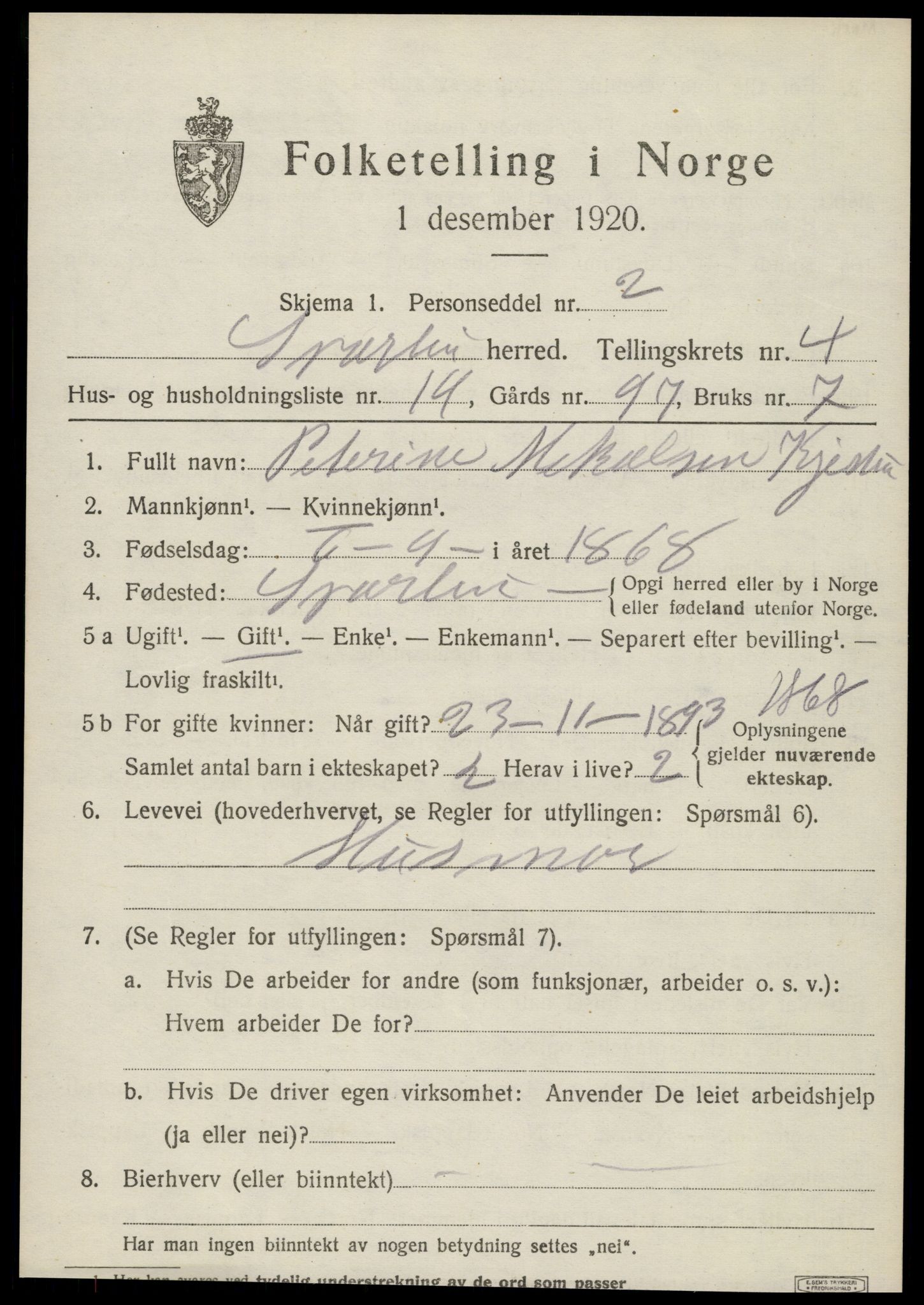 SAT, Folketelling 1920 for 1731 Sparbu herred, 1920, s. 5381