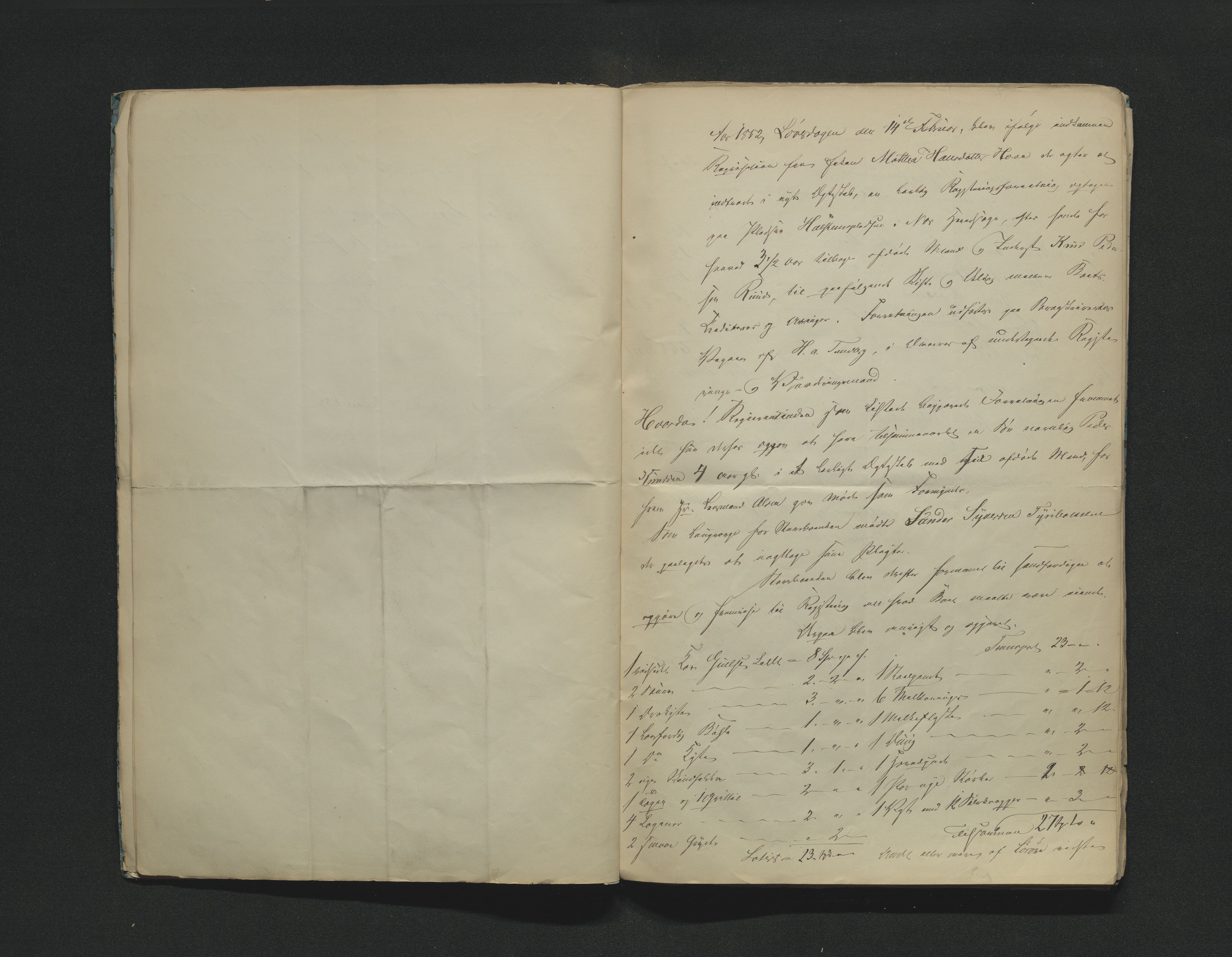 Hallingdal sorenskriveri, AV/SAKO-A-121/H/Hb/Hbb/Hbba/L0024: Skifteregistreringsprotokoll, Sorenskriveriet, 1852
