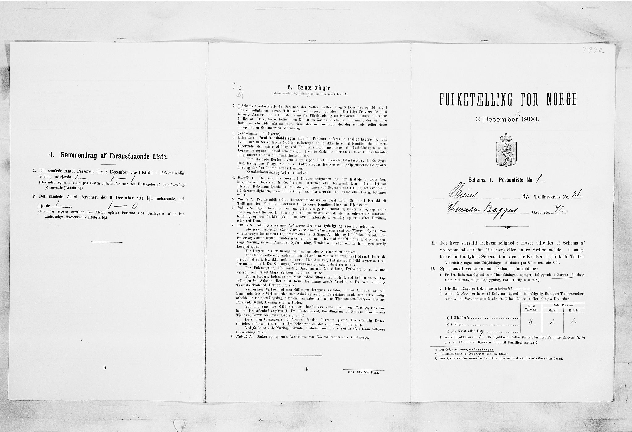 SAKO, Folketelling 1900 for 0806 Skien kjøpstad, 1900, s. 3859