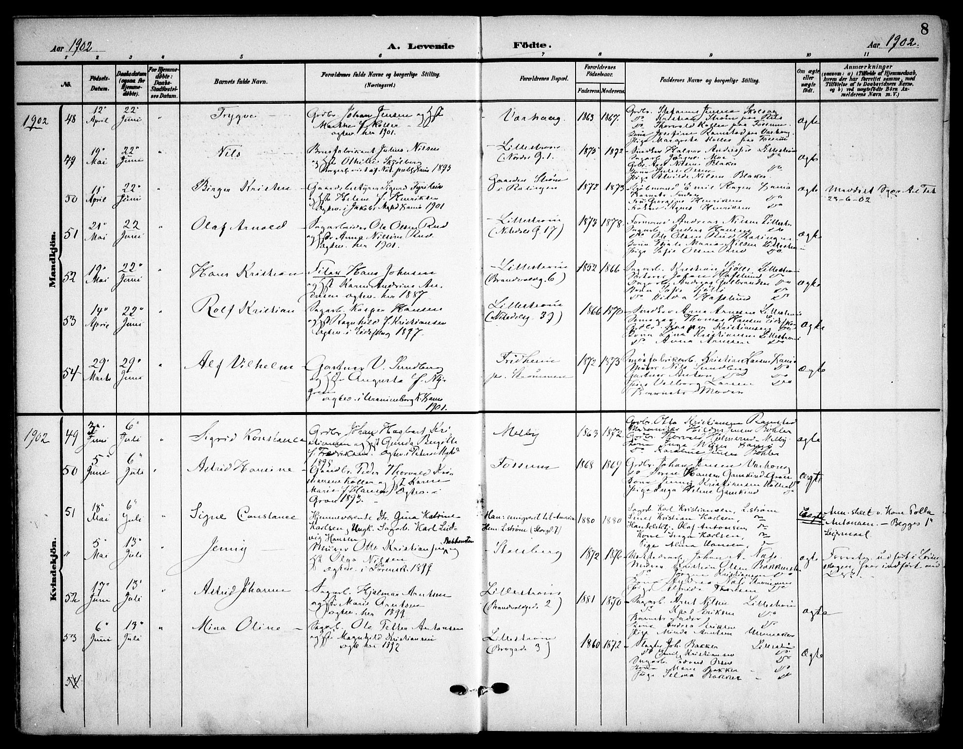 Skedsmo prestekontor Kirkebøker, AV/SAO-A-10033a/F/Fa/L0015: Ministerialbok nr. I 15, 1902-1917, s. 8