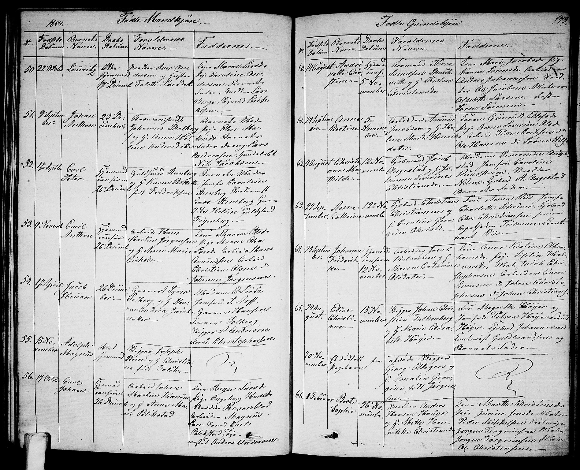 Larvik kirkebøker, AV/SAKO-A-352/G/Ga/L0003a: Klokkerbok nr. I 3A, 1830-1870, s. 173