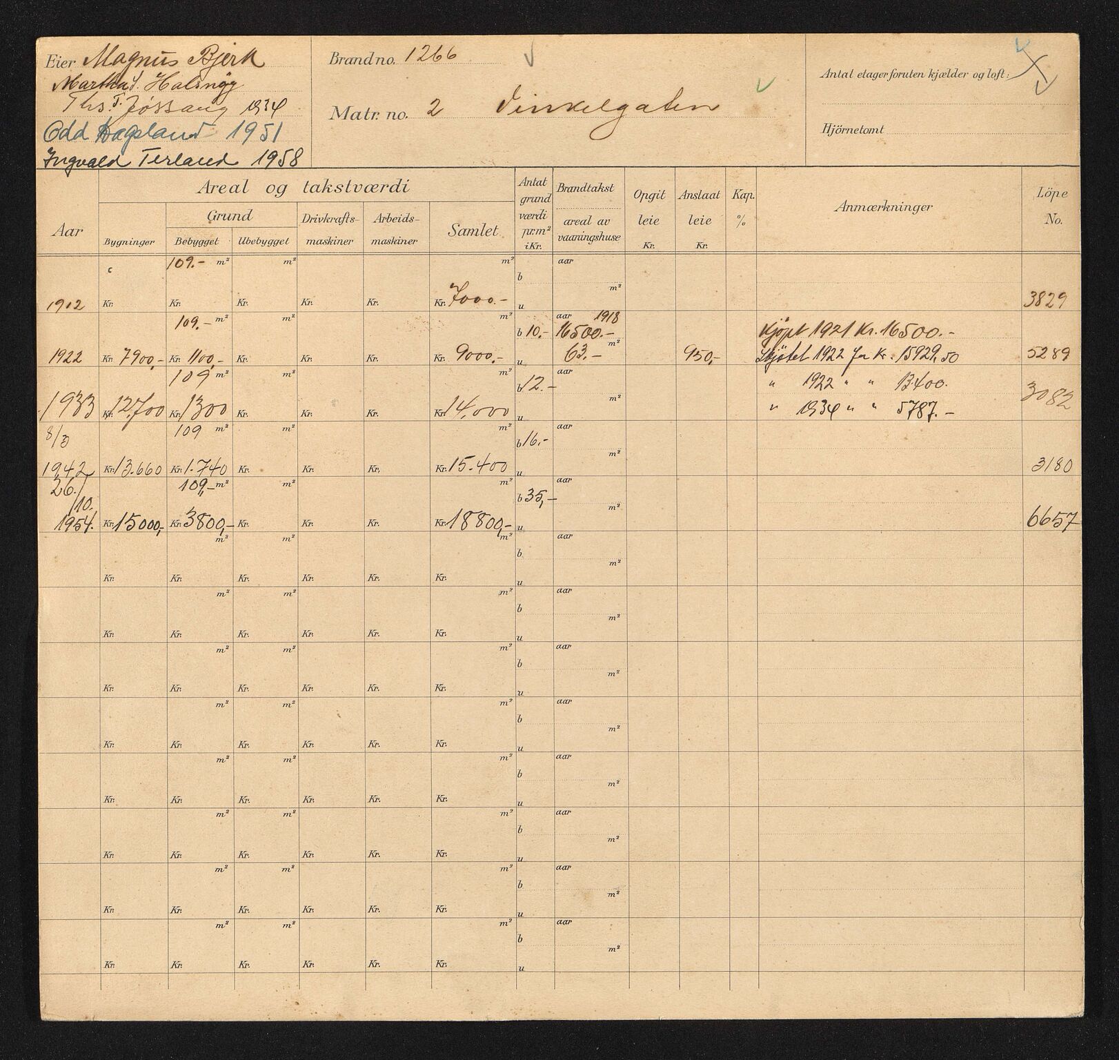 Stavanger kommune. Skattetakstvesenet, BYST/A-0440/F/Fa/Faa/L0045/0006: Skattetakstkort / Vinkelgata 2 - Vistegata 10