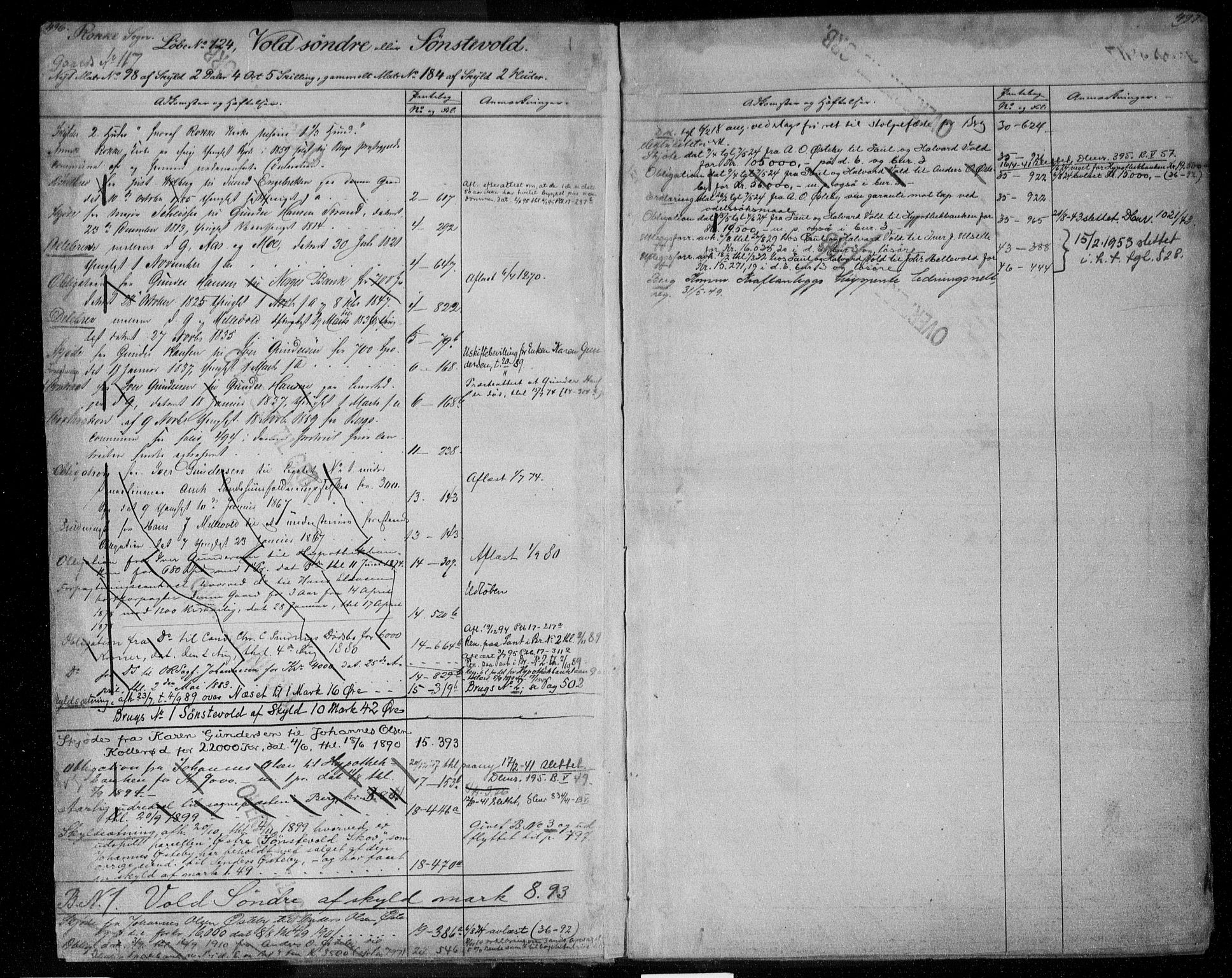 Idd og Marker sorenskriveri, AV/SAO-A-10283/G/Ga/Gac/L0004b: Panteregister nr. II 4b, 1848-1953, s. 496-497