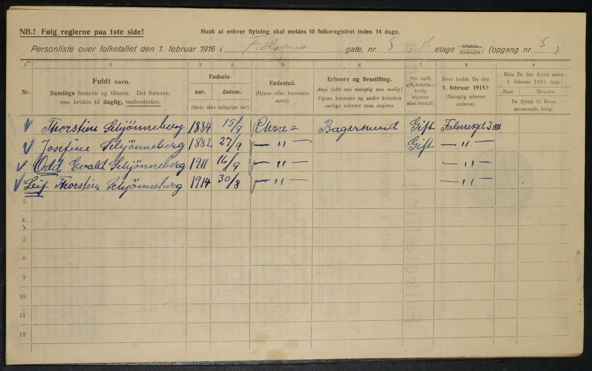 OBA, Kommunal folketelling 1.2.1916 for Kristiania, 1916, s. 23662