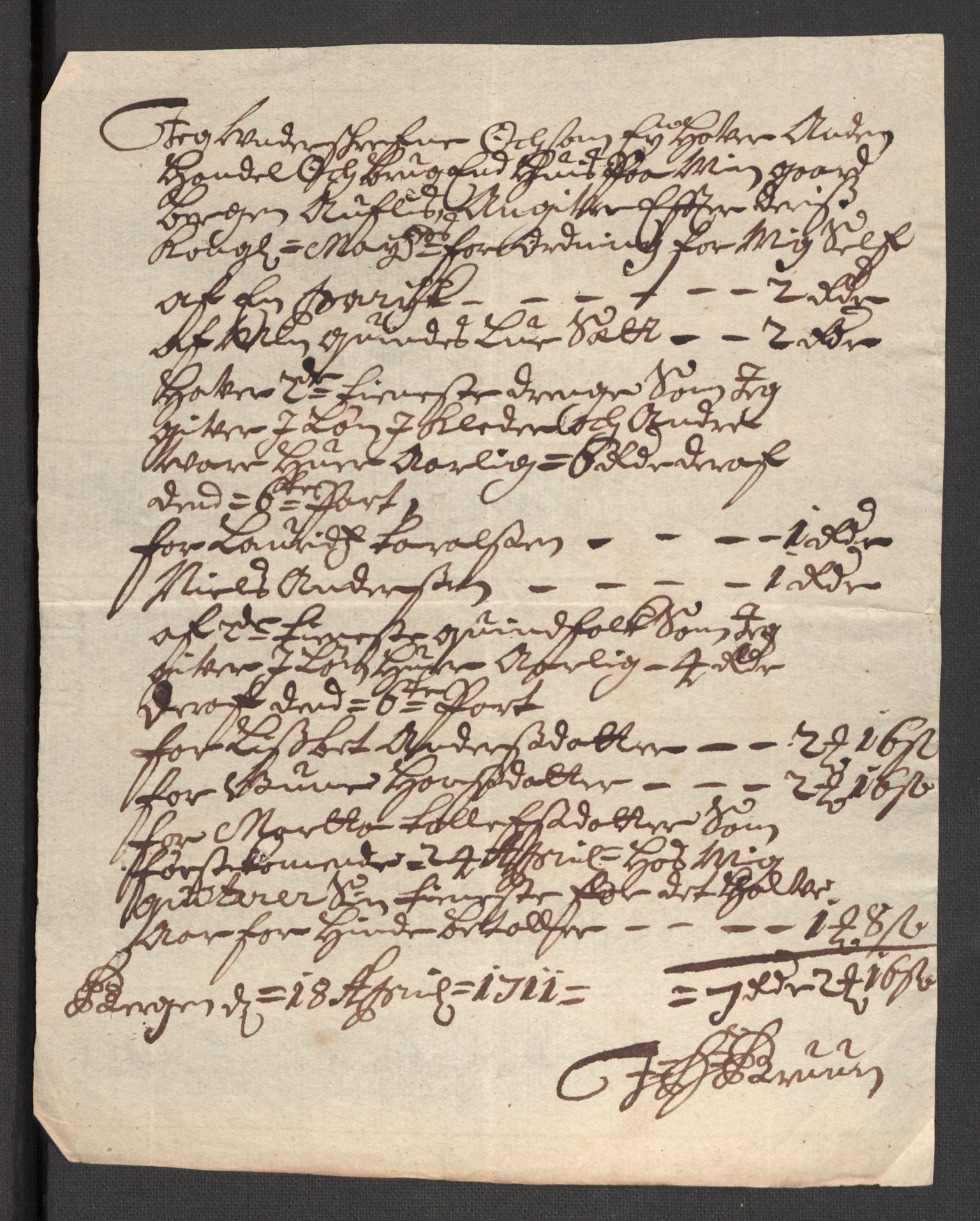 Rentekammeret inntil 1814, Reviderte regnskaper, Fogderegnskap, AV/RA-EA-4092/R36/L2121: Fogderegnskap Øvre og Nedre Telemark og Bamble, 1711, s. 125