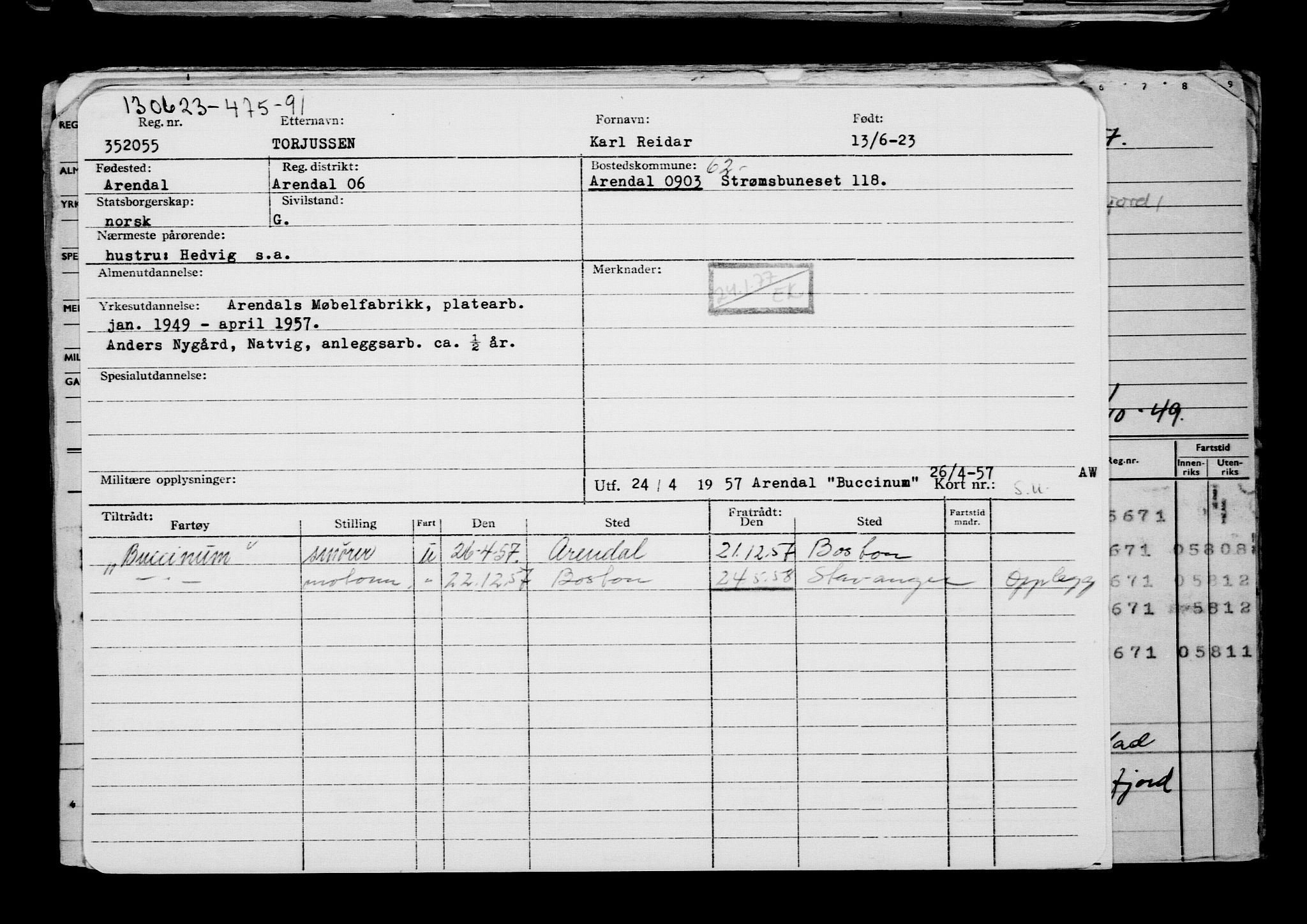 Direktoratet for sjømenn, AV/RA-S-3545/G/Gb/L0220: Hovedkort, 1923, s. 82