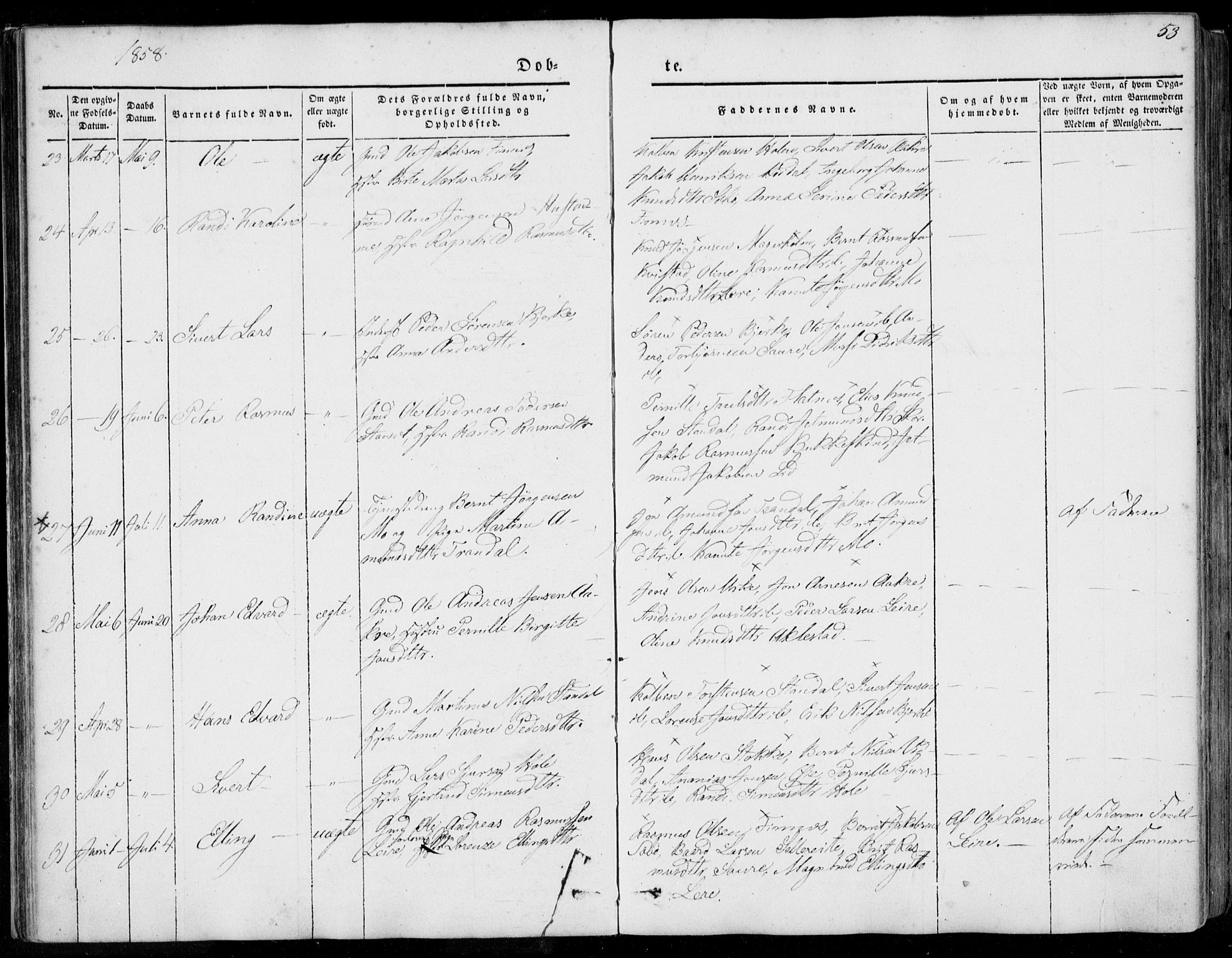 Ministerialprotokoller, klokkerbøker og fødselsregistre - Møre og Romsdal, AV/SAT-A-1454/515/L0209: Ministerialbok nr. 515A05, 1847-1868, s. 53