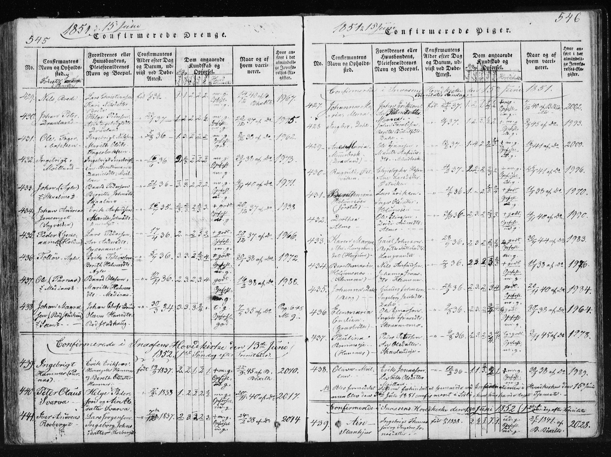 Ministerialprotokoller, klokkerbøker og fødselsregistre - Nord-Trøndelag, SAT/A-1458/749/L0469: Ministerialbok nr. 749A03, 1817-1857, s. 545-546