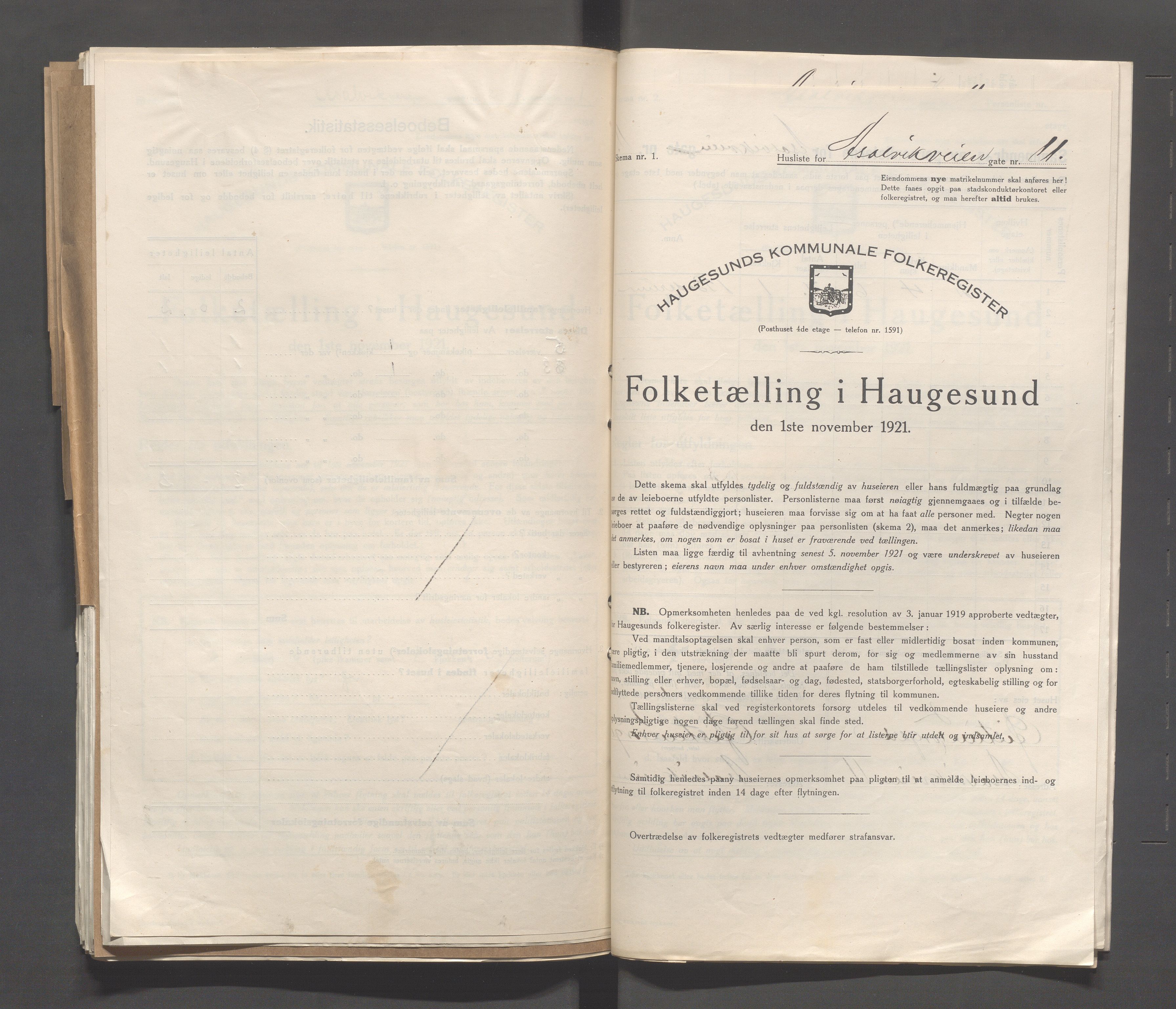 IKAR, Kommunal folketelling 1.11.1921 for Haugesund, 1921, s. 81