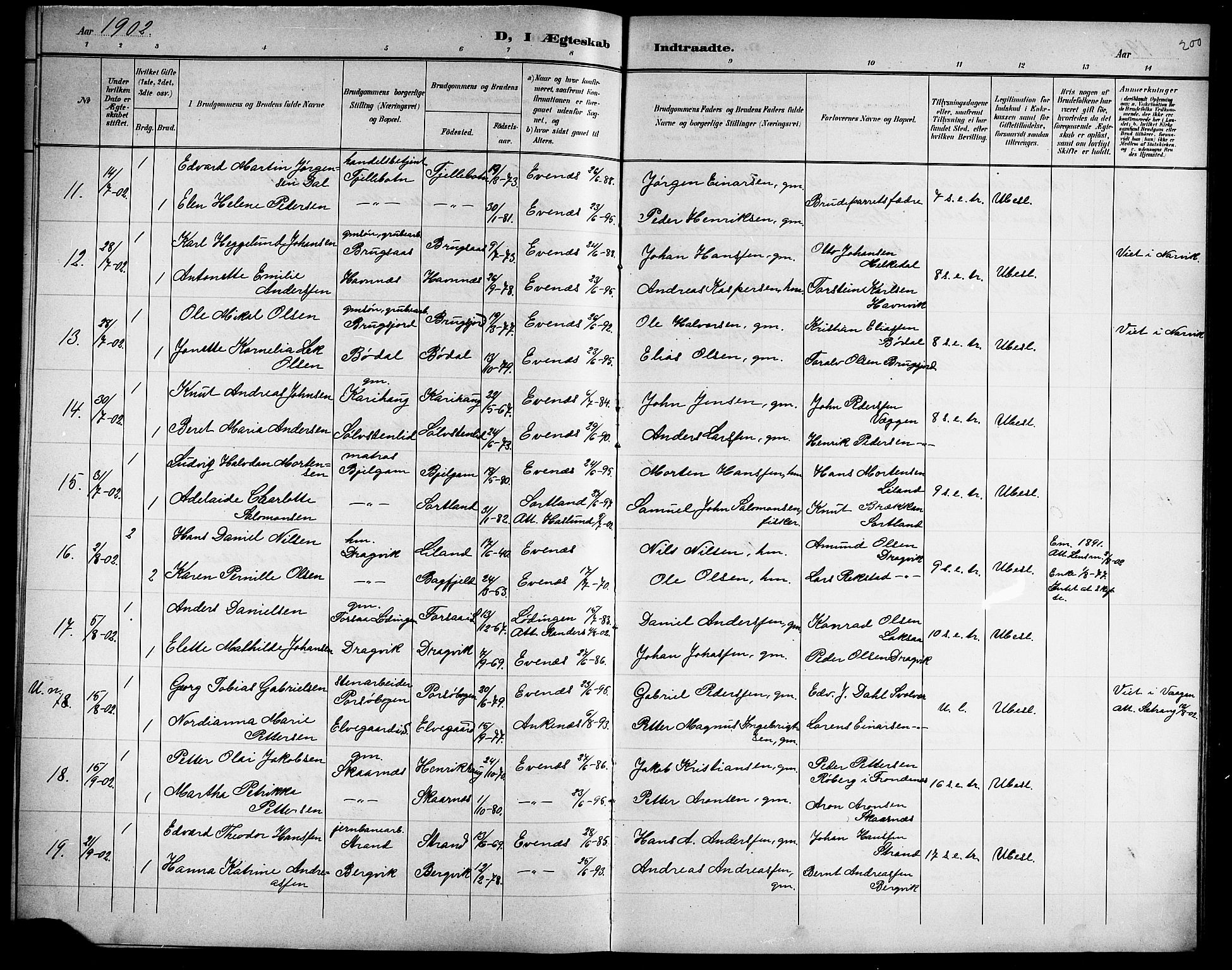 Ministerialprotokoller, klokkerbøker og fødselsregistre - Nordland, AV/SAT-A-1459/863/L0915: Klokkerbok nr. 863C05, 1898-1907, s. 200