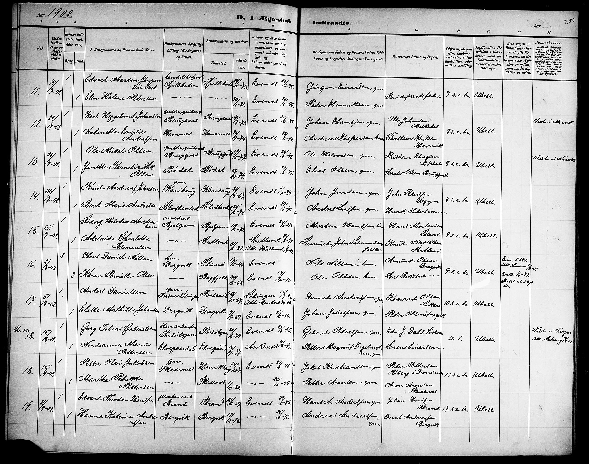 Ministerialprotokoller, klokkerbøker og fødselsregistre - Nordland, AV/SAT-A-1459/863/L0915: Klokkerbok nr. 863C05, 1898-1907, s. 200