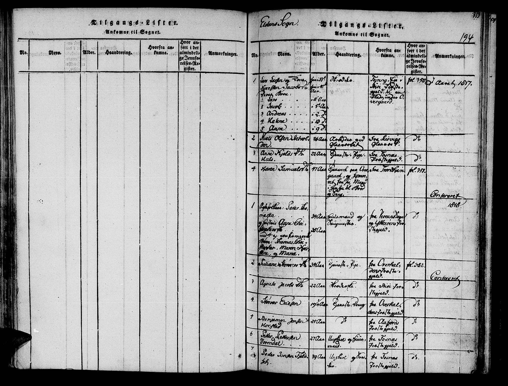 Ministerialprotokoller, klokkerbøker og fødselsregistre - Nord-Trøndelag, AV/SAT-A-1458/741/L0387: Ministerialbok nr. 741A03 /3, 1817-1822, s. 194