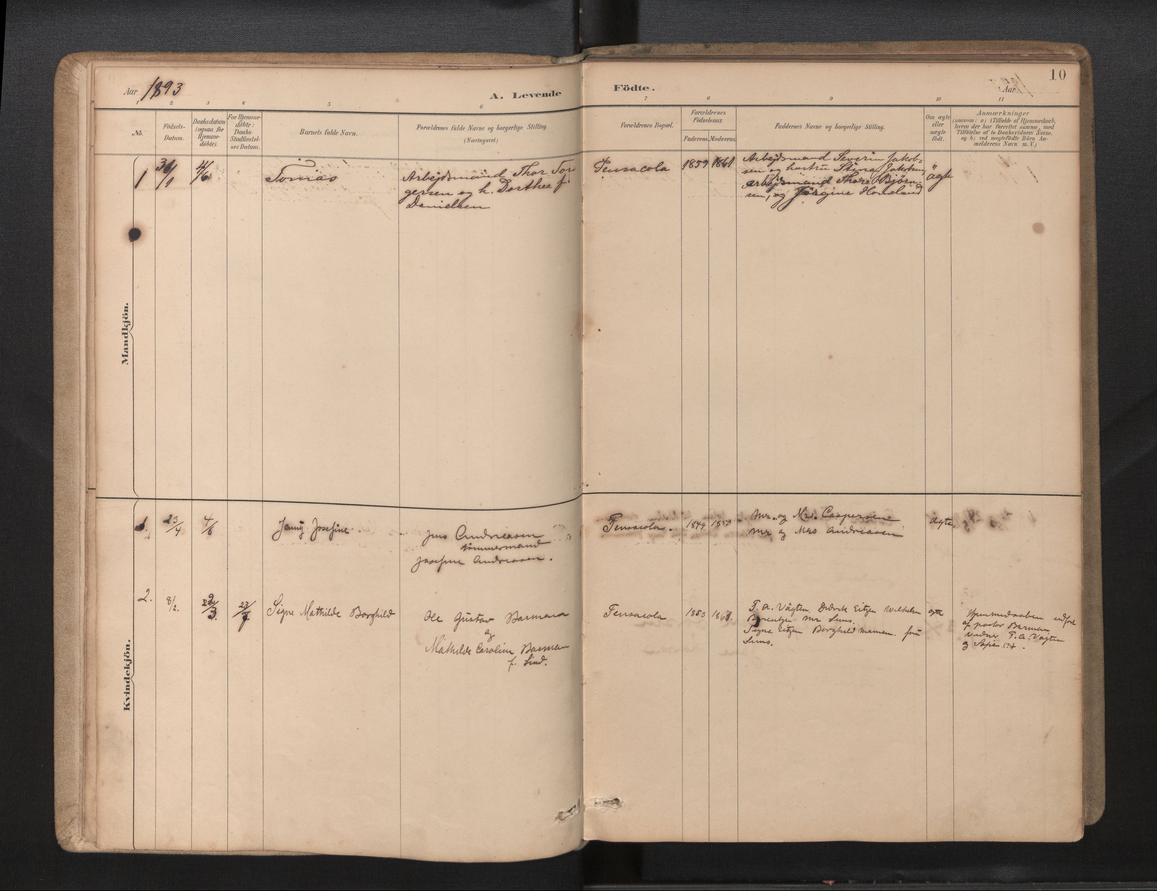 Den norske sjømannsmisjon i utlandet / Quebec (Canada) samt Pensacola--Savannah-Mobile-New Orleans-Gulfport (Gulfhamnene i USA), AV/SAB-SAB/PA-0114/H/Ha/L0001: Ministerialbok nr. A 1, 1887-1924, s. 9b-10a