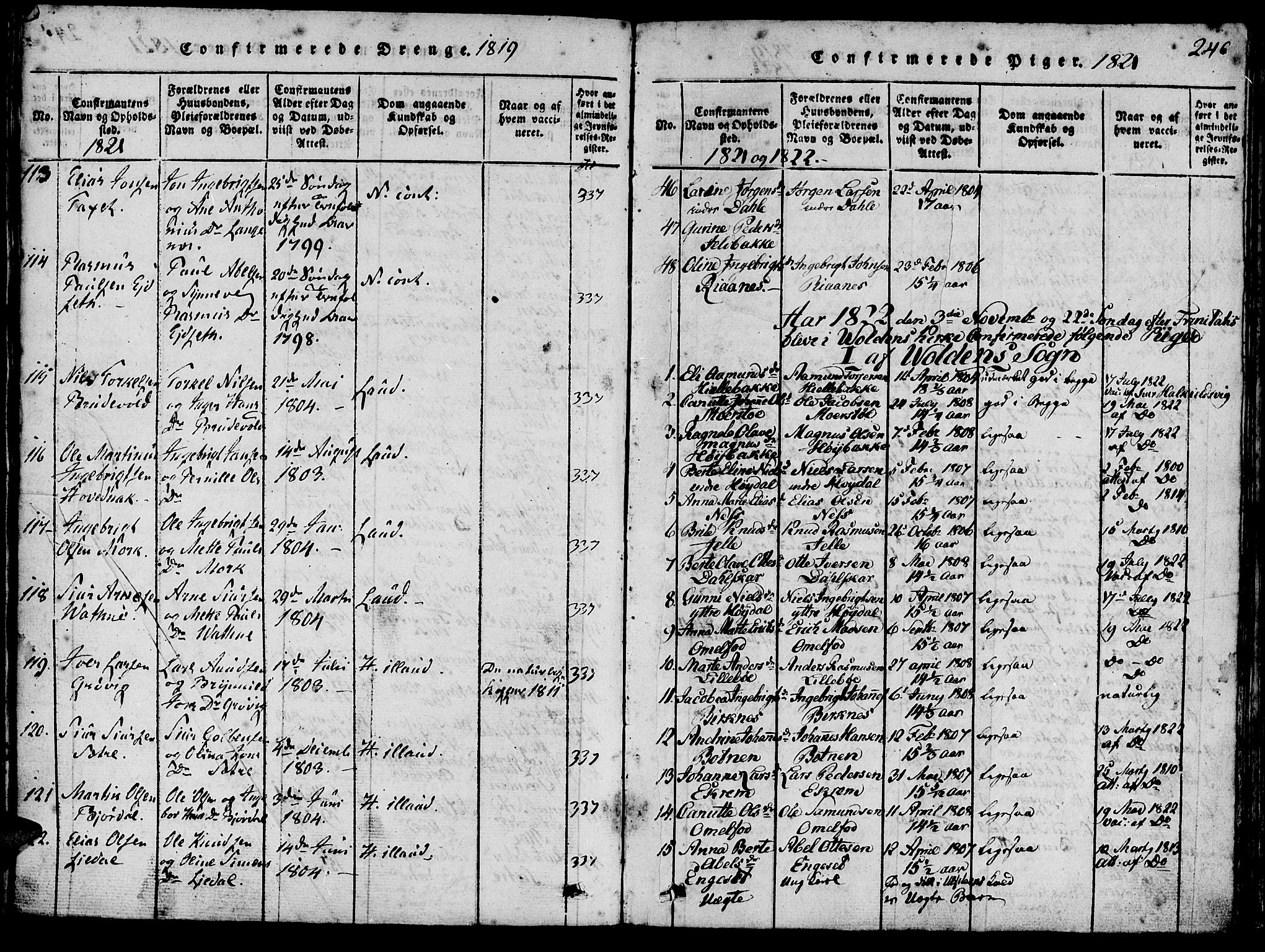 Ministerialprotokoller, klokkerbøker og fødselsregistre - Møre og Romsdal, SAT/A-1454/511/L0138: Ministerialbok nr. 511A05, 1817-1832, s. 246