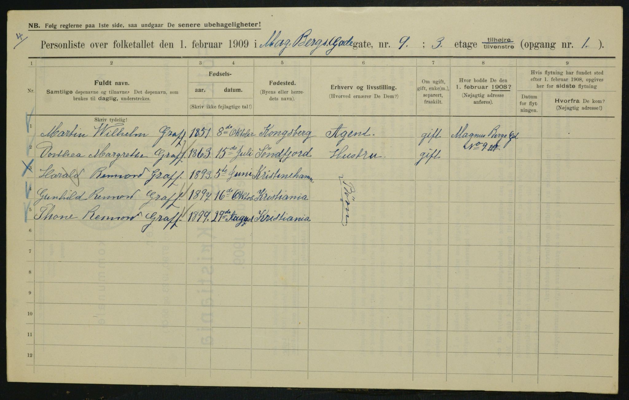 OBA, Kommunal folketelling 1.2.1909 for Kristiania kjøpstad, 1909, s. 53836