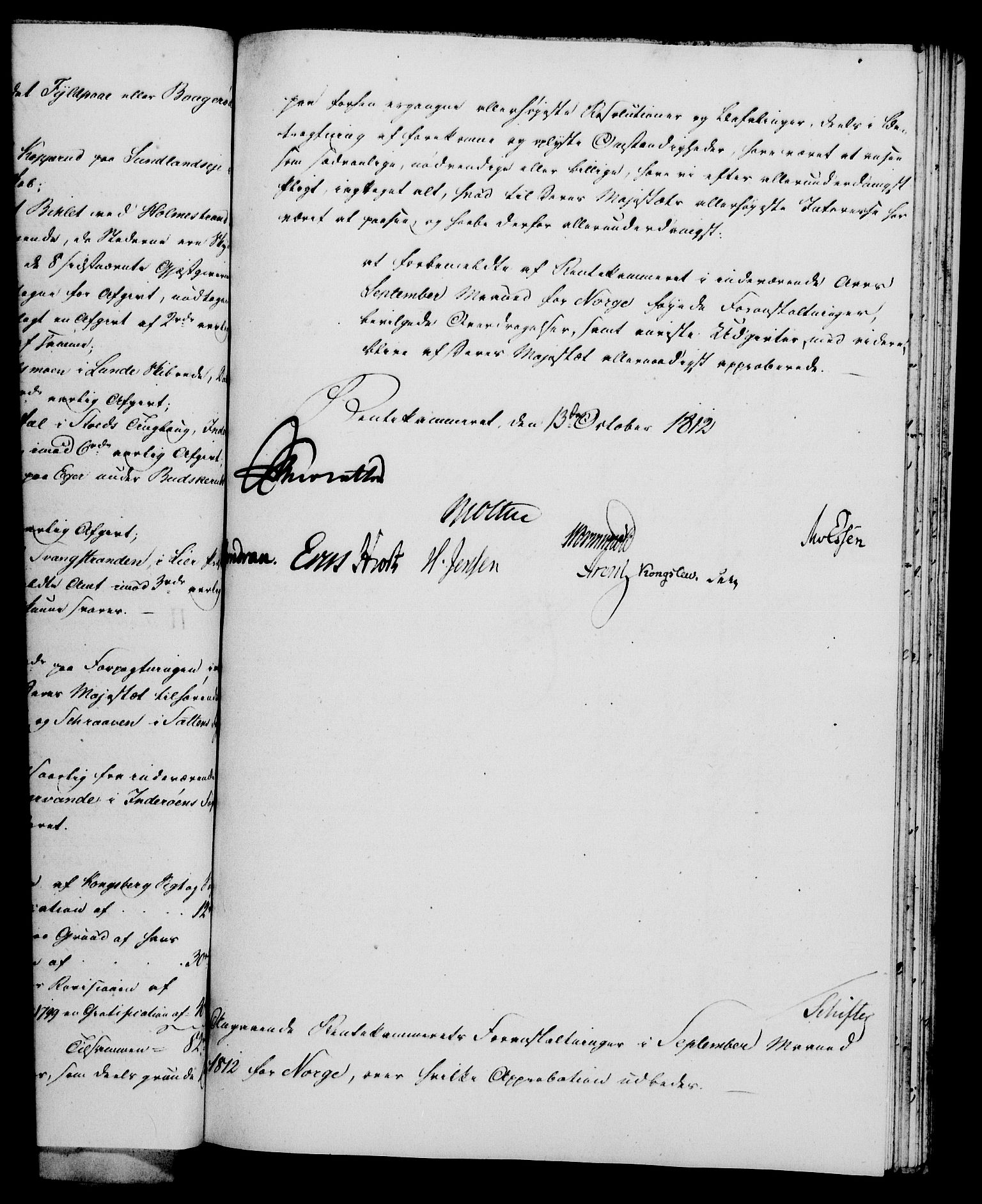 Rentekammeret, Kammerkanselliet, RA/EA-3111/G/Gf/Gfa/L0094: Norsk relasjons- og resolusjonsprotokoll (merket RK 52.94), 1812, s. 609