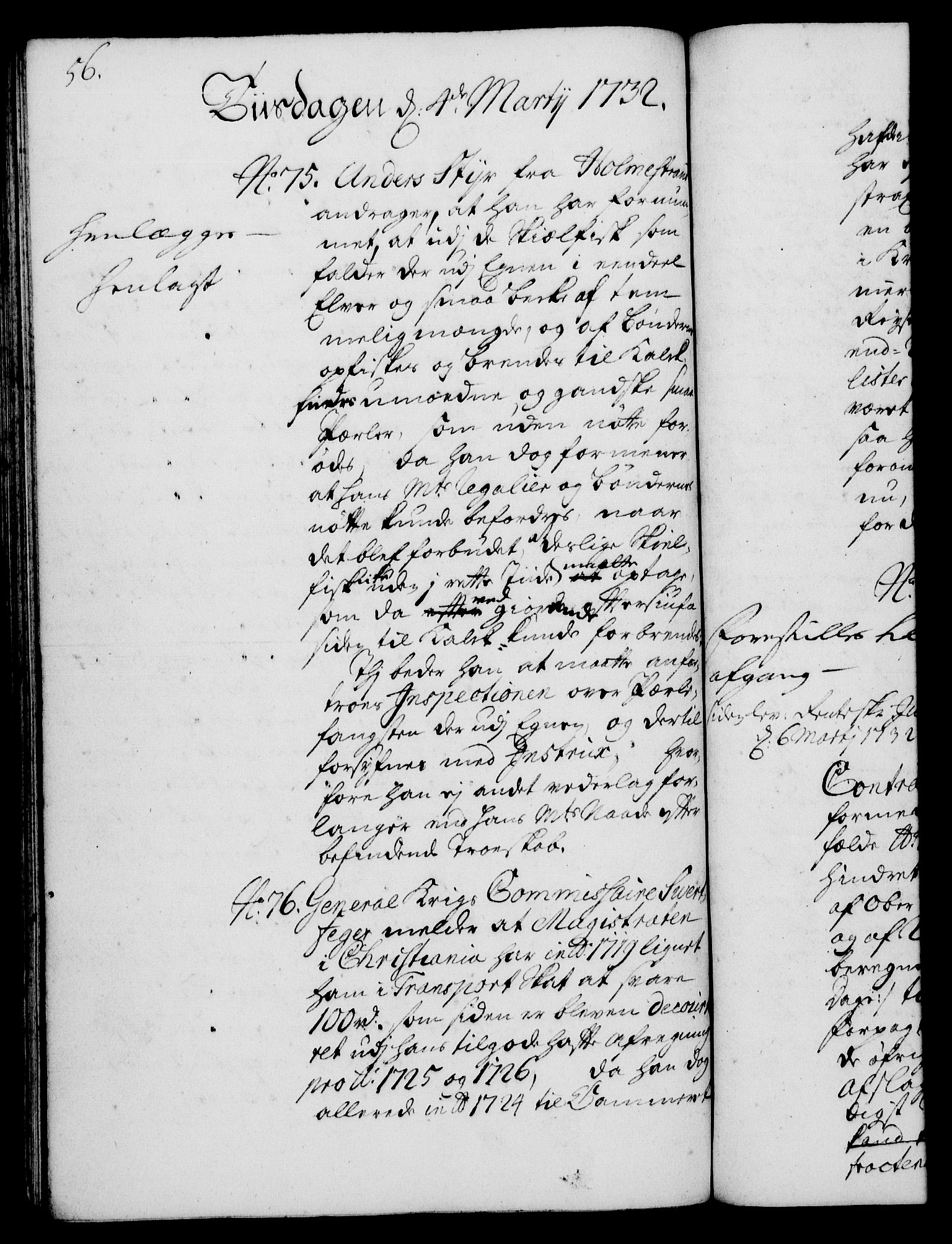 Rentekammeret, Kammerkanselliet, RA/EA-3111/G/Gh/Gha/L0014: Norsk ekstraktmemorialprotokoll. Merket RK 53.59, 1731-1732, s. 56