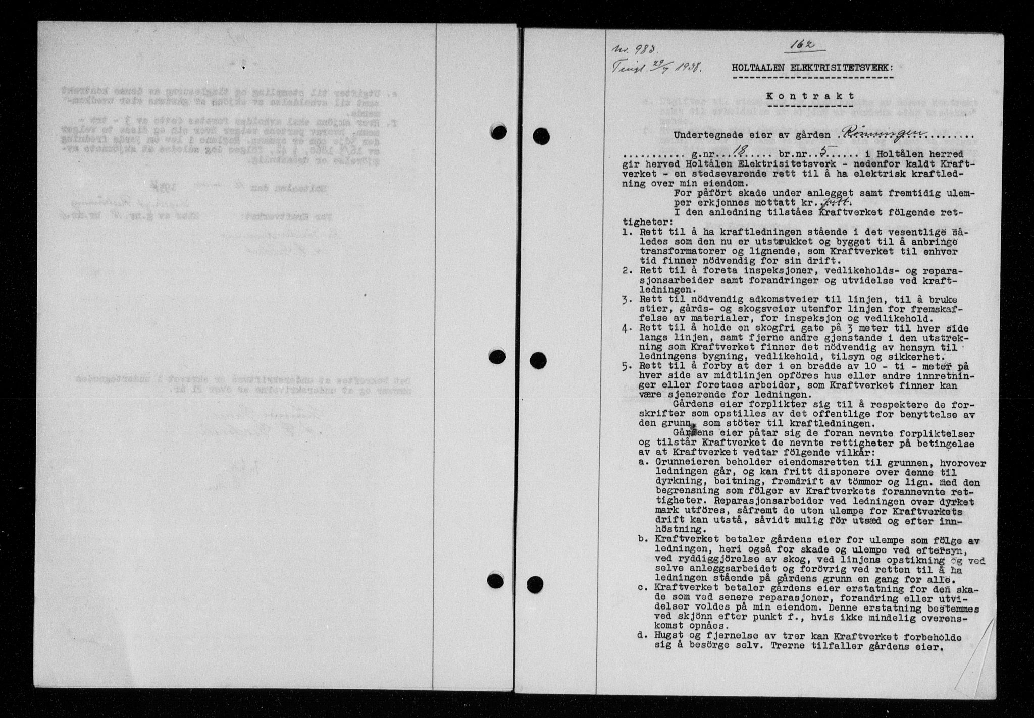 Gauldal sorenskriveri, SAT/A-0014/1/2/2C/L0049: Pantebok nr. 53, 1938-1938, Dagboknr: 983/1938