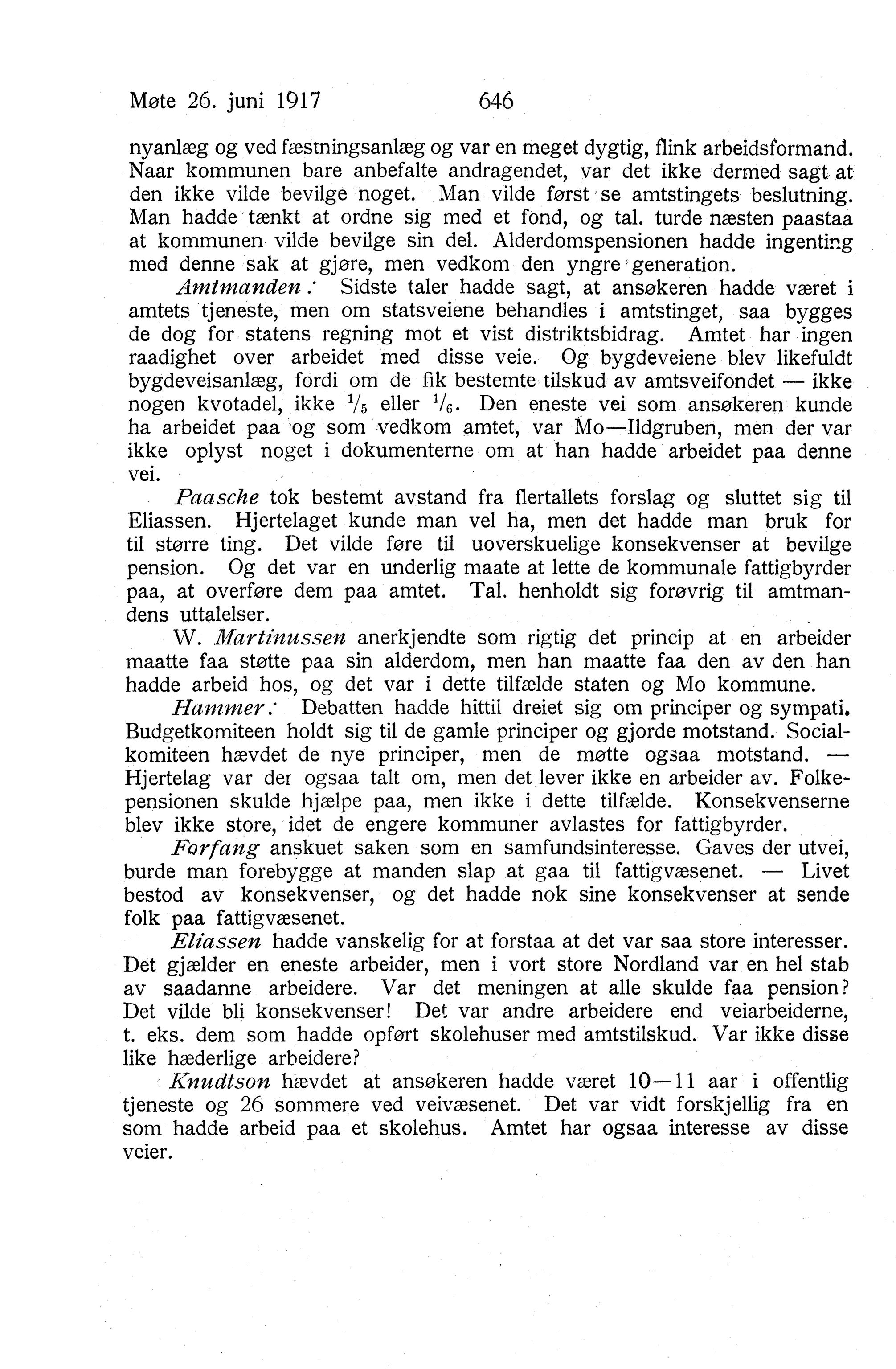 Nordland Fylkeskommune. Fylkestinget, AIN/NFK-17/176/A/Ac/L0040: Fylkestingsforhandlinger 1917, 1917