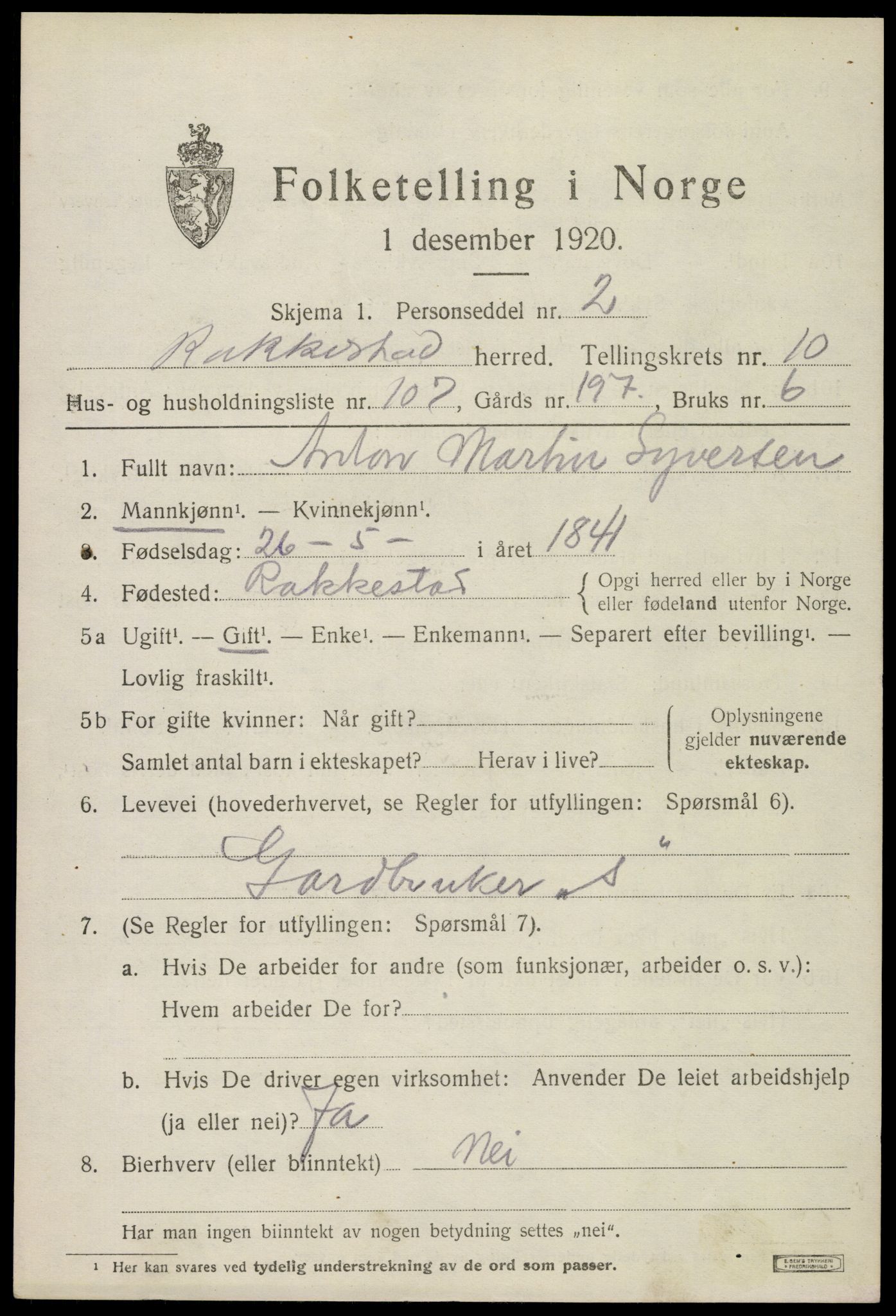 SAO, Folketelling 1920 for 0128 Rakkestad herred, 1920, s. 9851