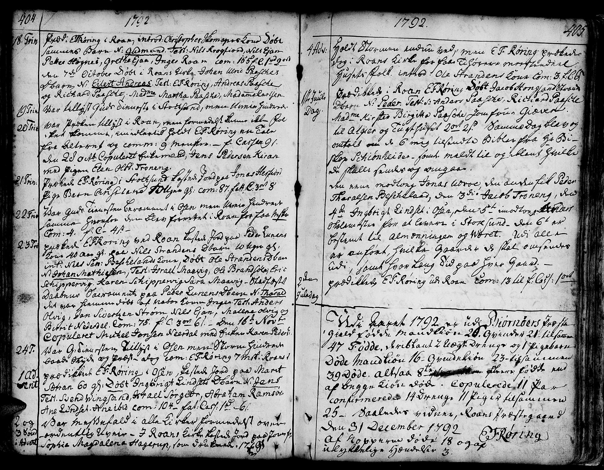 Ministerialprotokoller, klokkerbøker og fødselsregistre - Sør-Trøndelag, AV/SAT-A-1456/657/L0700: Ministerialbok nr. 657A01, 1732-1801, s. 404-405