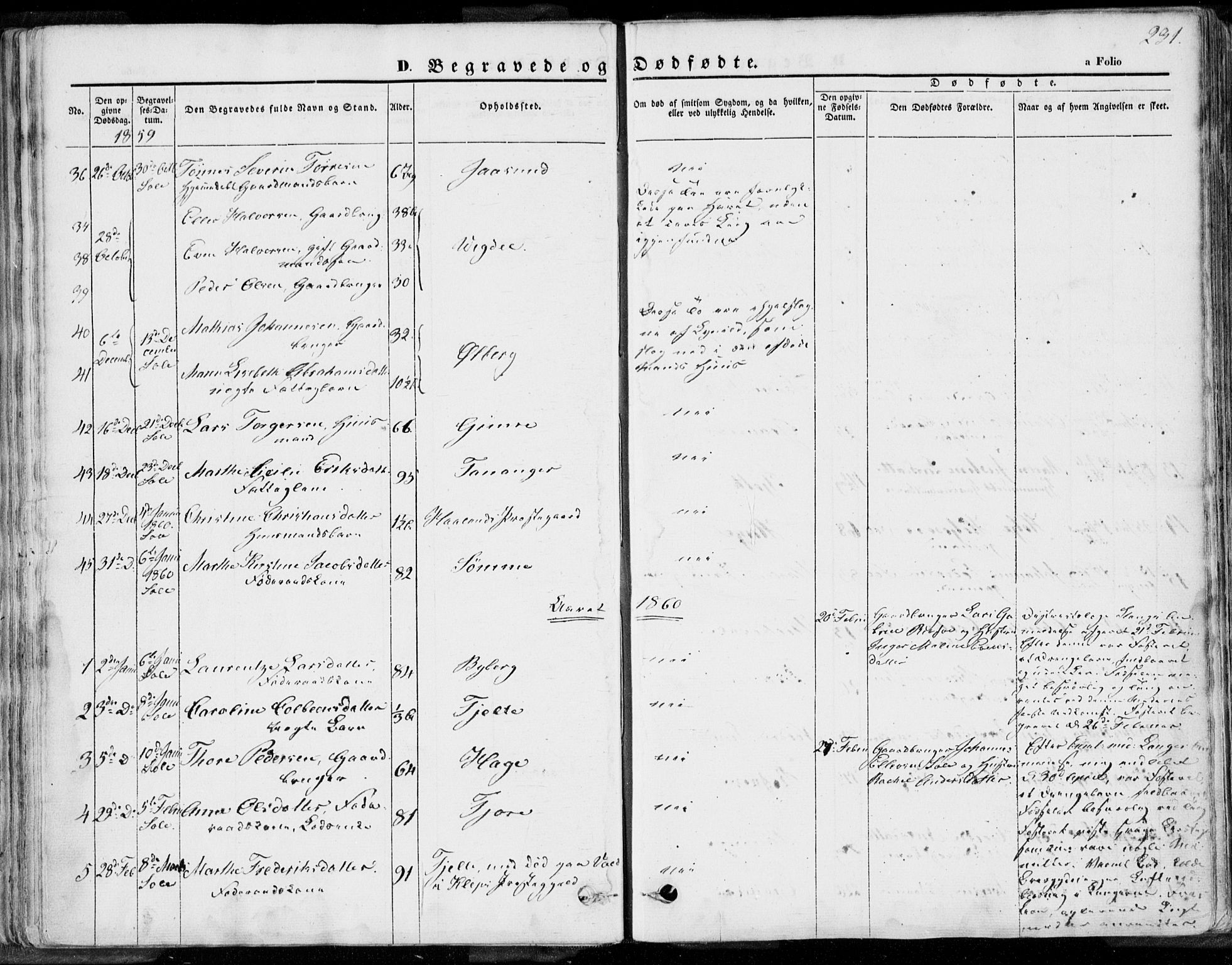 Håland sokneprestkontor, AV/SAST-A-101802/001/30BA/L0008: Ministerialbok nr. A 7.2, 1854-1870, s. 231