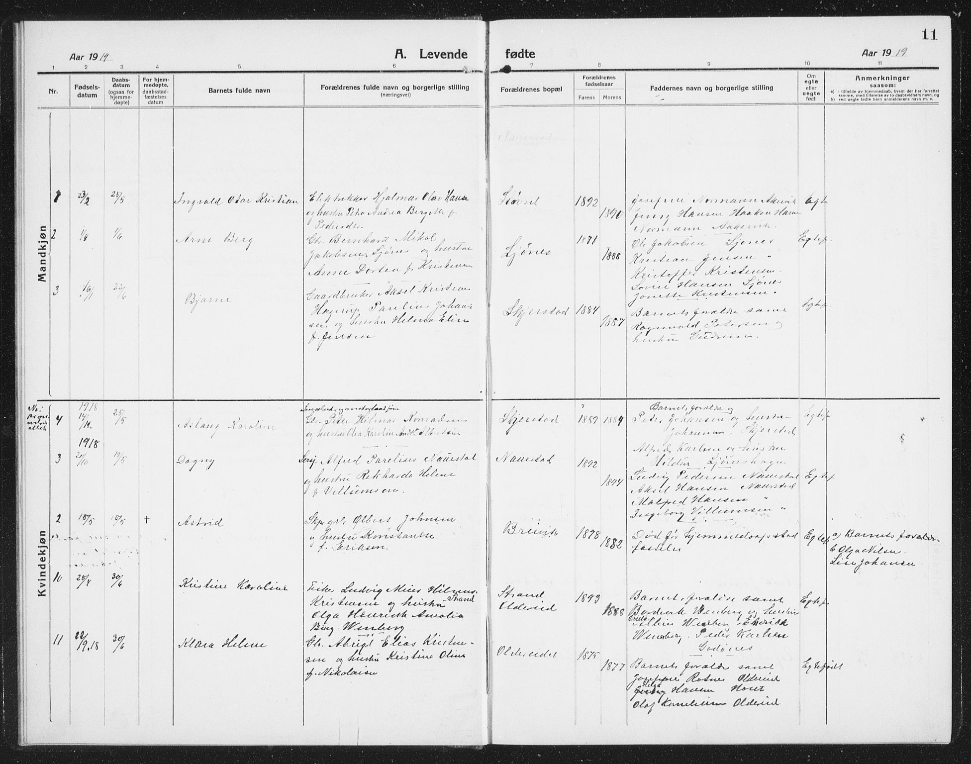 Ministerialprotokoller, klokkerbøker og fødselsregistre - Nordland, SAT/A-1459/852/L0757: Klokkerbok nr. 852C08, 1916-1934, s. 11