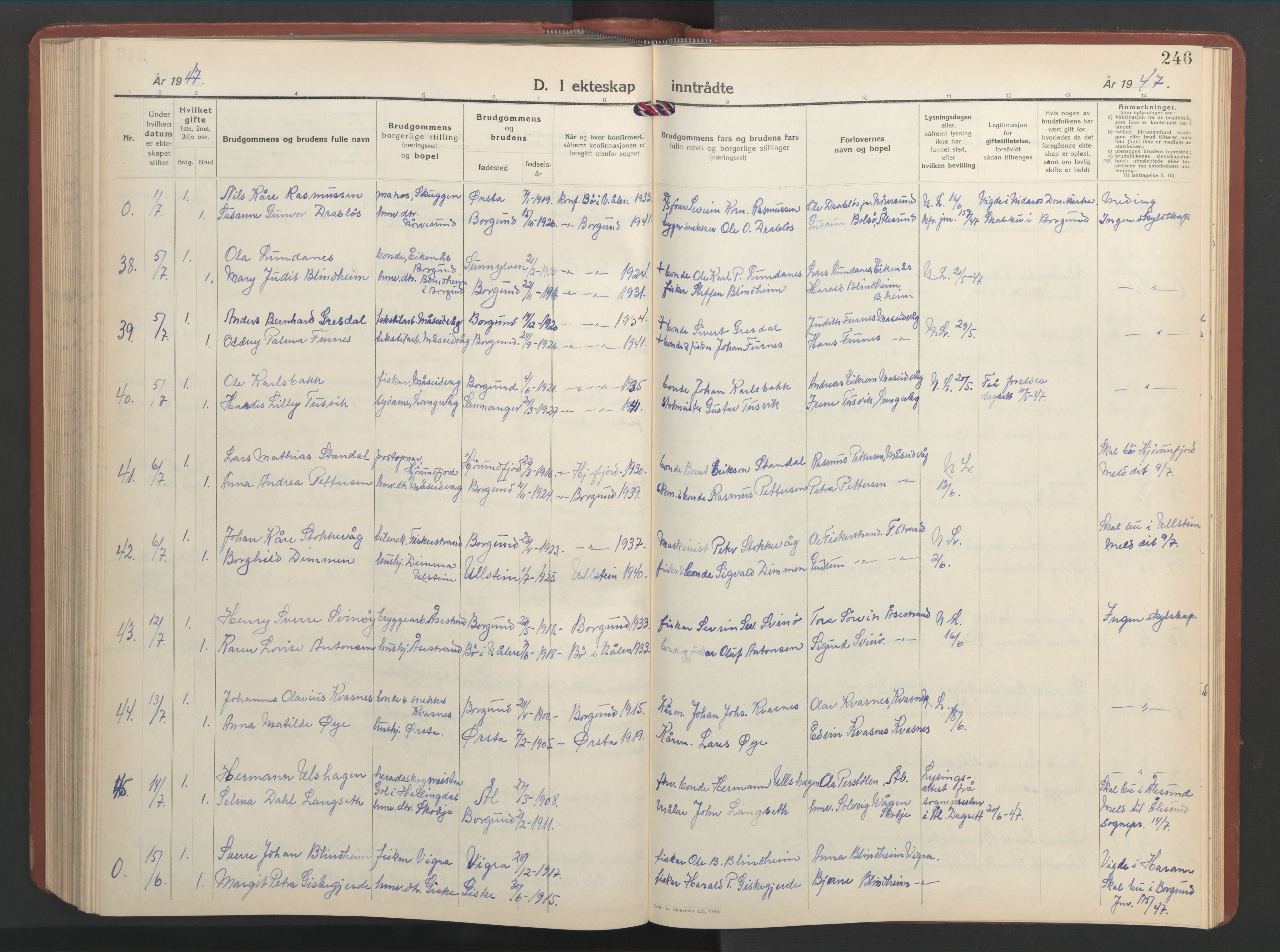 Ministerialprotokoller, klokkerbøker og fødselsregistre - Møre og Romsdal, AV/SAT-A-1454/528/L0437: Klokkerbok nr. 528C18, 1939-1948, s. 246