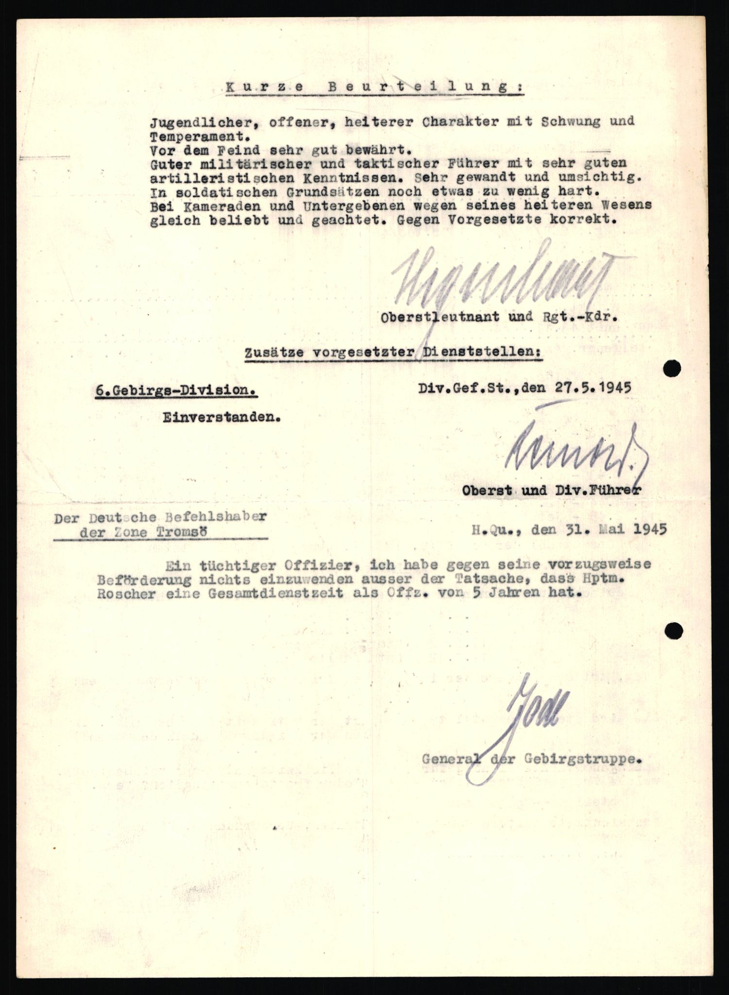 Forsvarets Overkommando. 2 kontor. Arkiv 11.4. Spredte tyske arkivsaker, AV/RA-RAFA-7031/D/Dar/Dara/L0019: Personalbøker og diverse, 1940-1945, s. 109