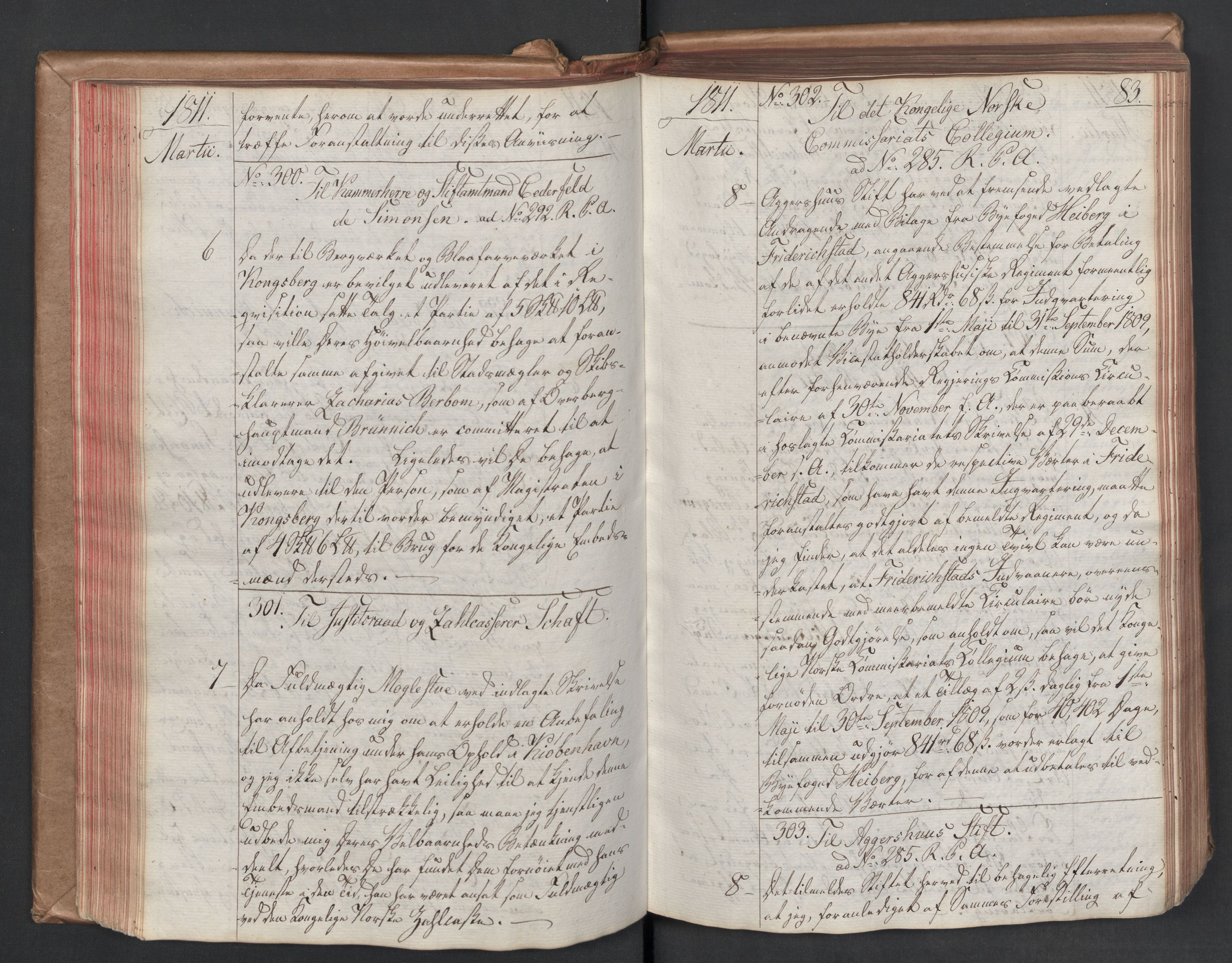 Stattholderembetet 1810-1814, 1. kontor (Kontor A), AV/RA-EA-2872/Bc/L0001: Korrespondanseprotokoll, 1810-1812, s. 82b-83a
