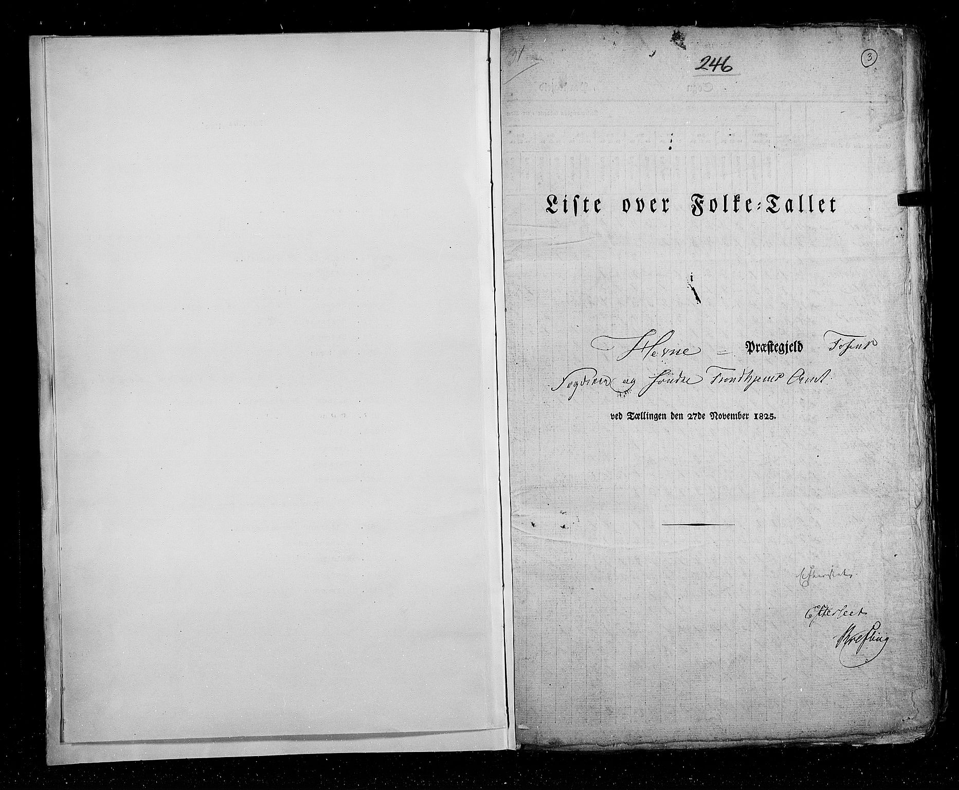 RA, Folketellingen 1825, bind 16: Søndre Trondhjem amt, 1825, s. 3