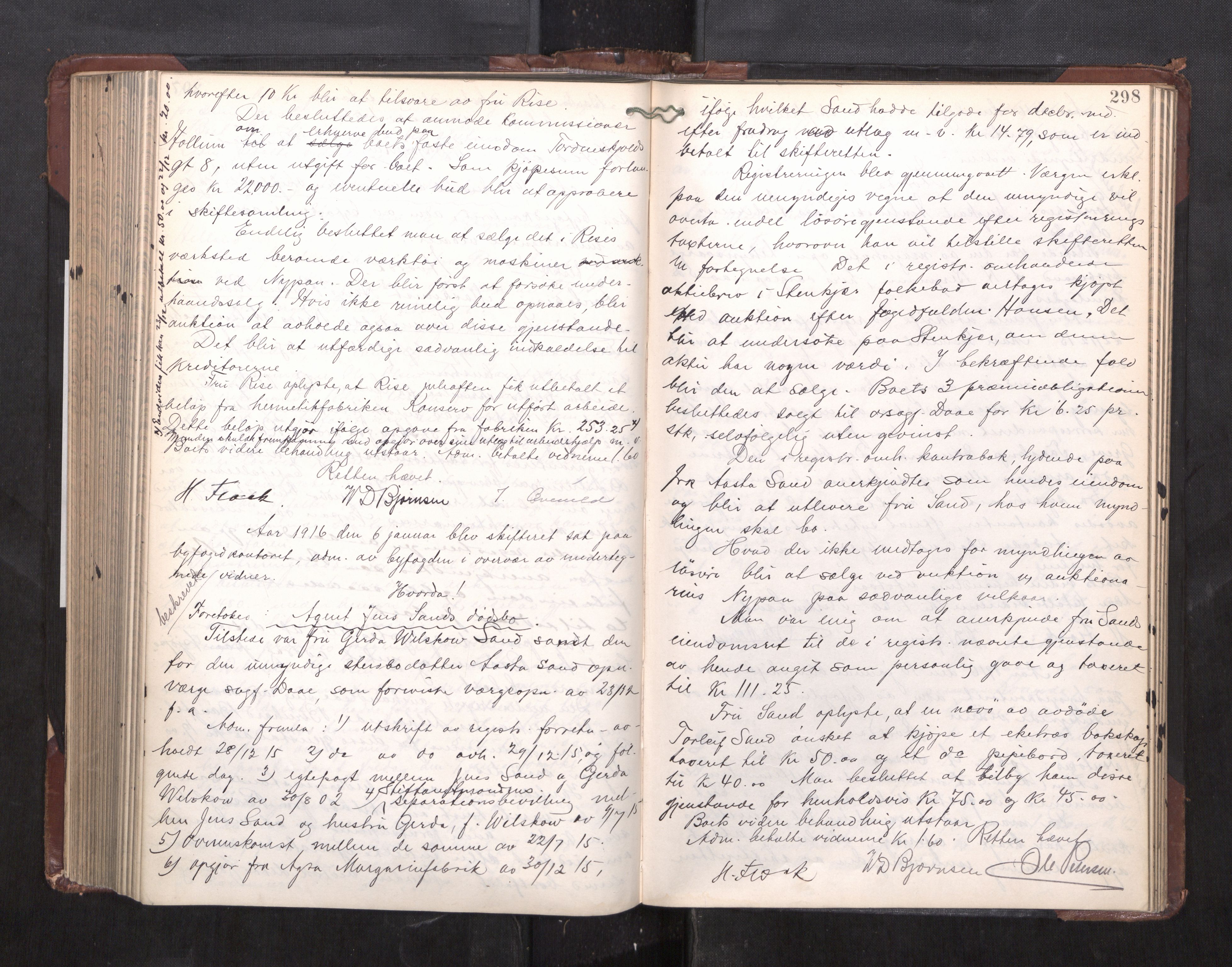 Trondheim byfogd, AV/SAT-A-0003/1/3/3C/L0028: Skifteregistreringsprotokoll - 17/1-29/1. (u/ register), 1913-1917, s. 298