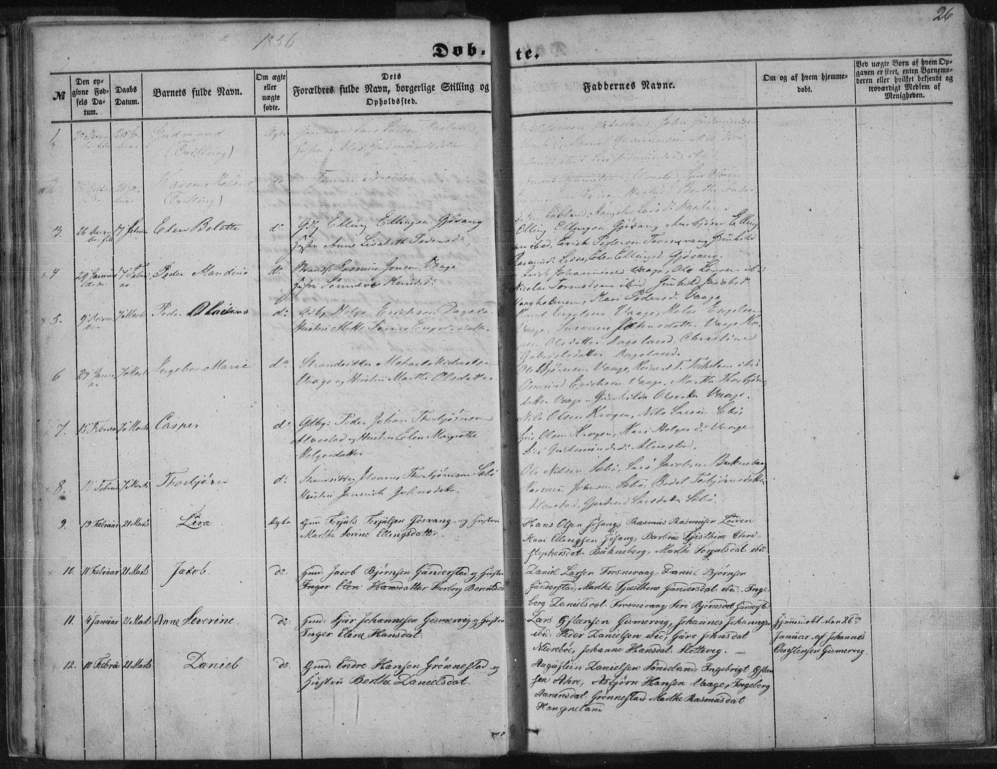 Tysvær sokneprestkontor, SAST/A -101864/H/Ha/Haa/L0002: Ministerialbok nr. A 2, 1847-1856, s. 26