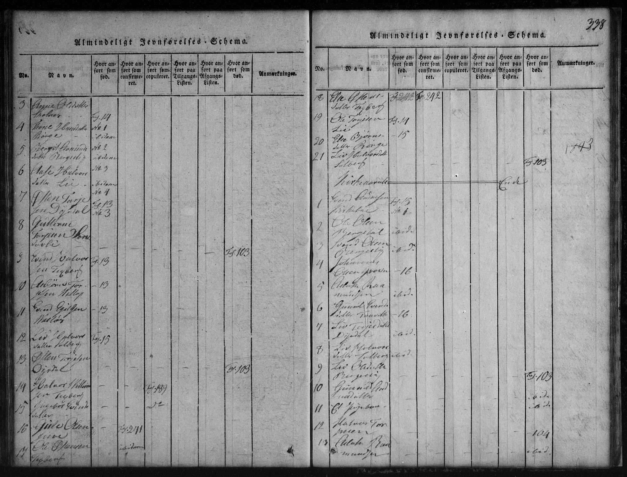 Rauland kirkebøker, AV/SAKO-A-292/G/Gb/L0001: Klokkerbok nr. II 1, 1815-1886, s. 338
