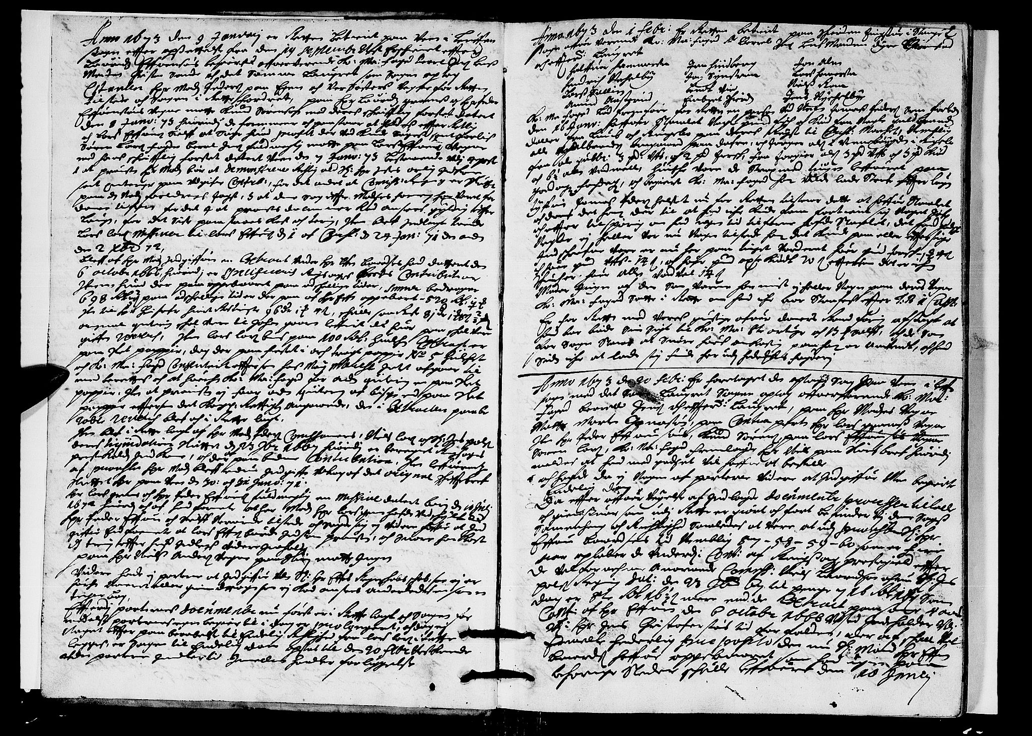 Hedemarken sorenskriveri, SAH/TING-034/G/Gb/L0009: Tingbok, 1673-1674, s. 1b-2a