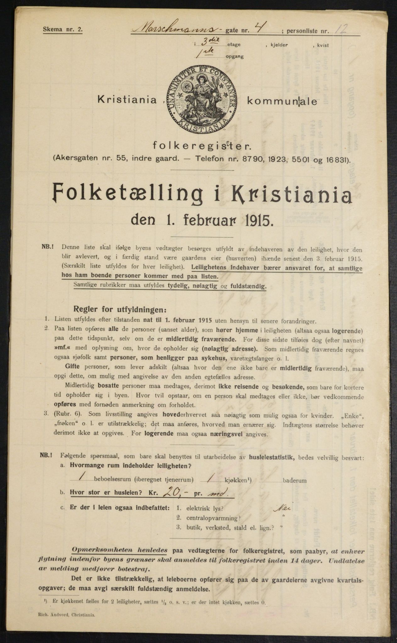 OBA, Kommunal folketelling 1.2.1915 for Kristiania, 1915, s. 64183