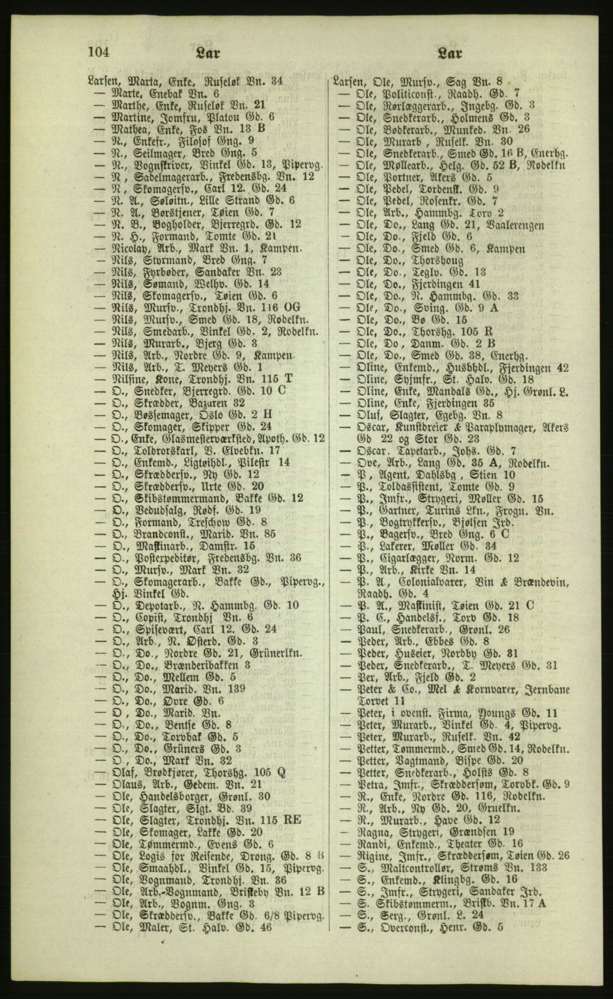 Kristiania/Oslo adressebok, PUBL/-, 1879, s. 104