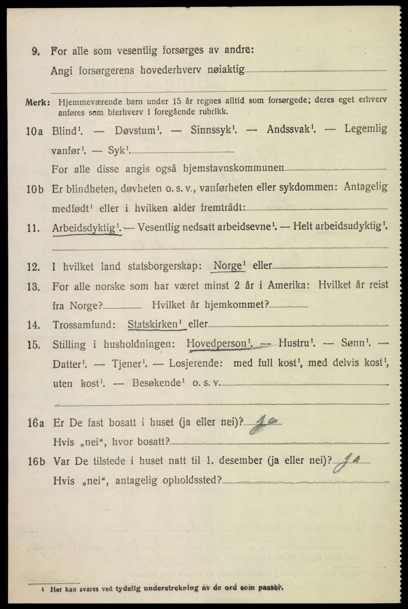 SAK, Folketelling 1920 for 1012 Oddernes herred, 1920, s. 2140